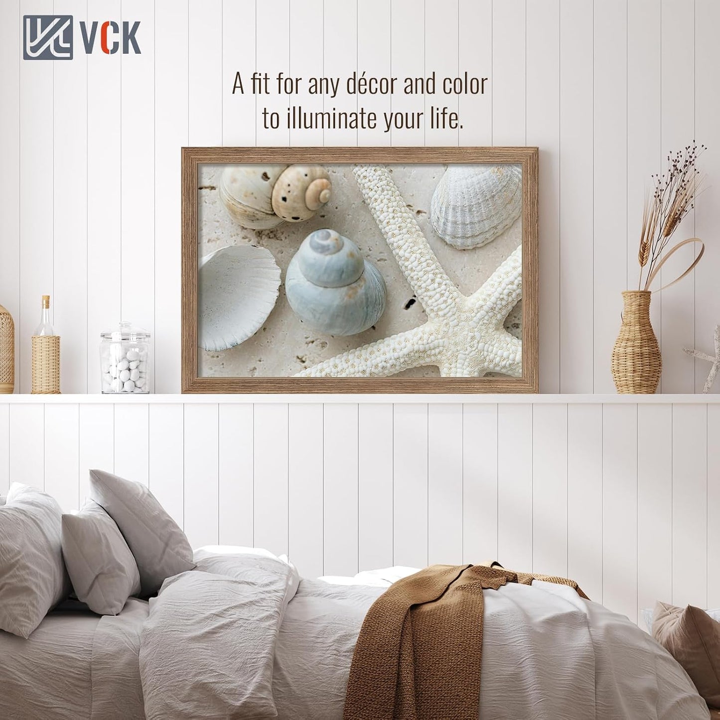 VCK 16x24 Poster Frame Solid Wood Walnut 3 Pack Picture Frames 16 x 24 Inches with Wall Mounting Hanging