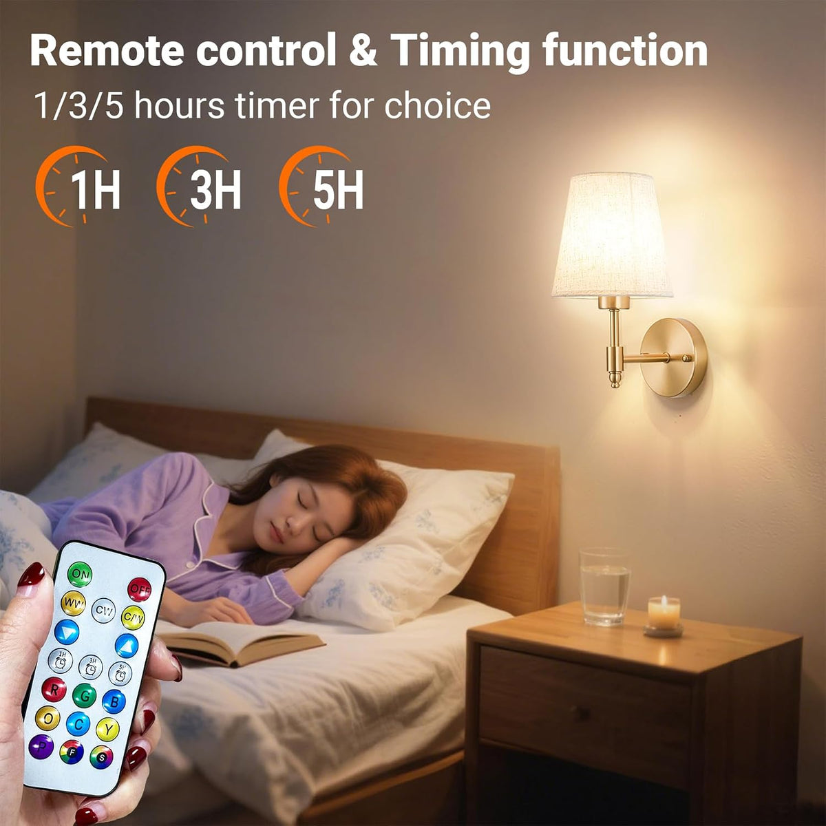 YHCDLAMP Peel and Stick Wall Sconces, No Drilling Stick On Wall Sconce, Wireless Battery Operated Wall Lights, Adhesive