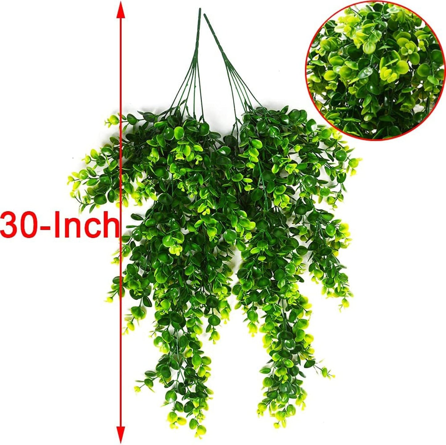 Faux Eucalyptus Leaf Greenery Plant Faux Plants Fake Ivy Room Decor Home Garden / Vine / Set of 4