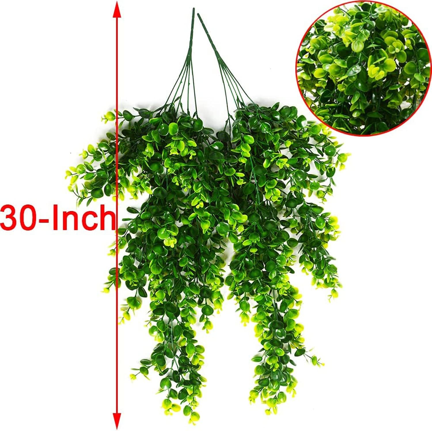 Faux Eucalyptus Leaf Greenery Plant Faux Plants Fake Ivy Room Decor Home Garden / Vine / Set of 4