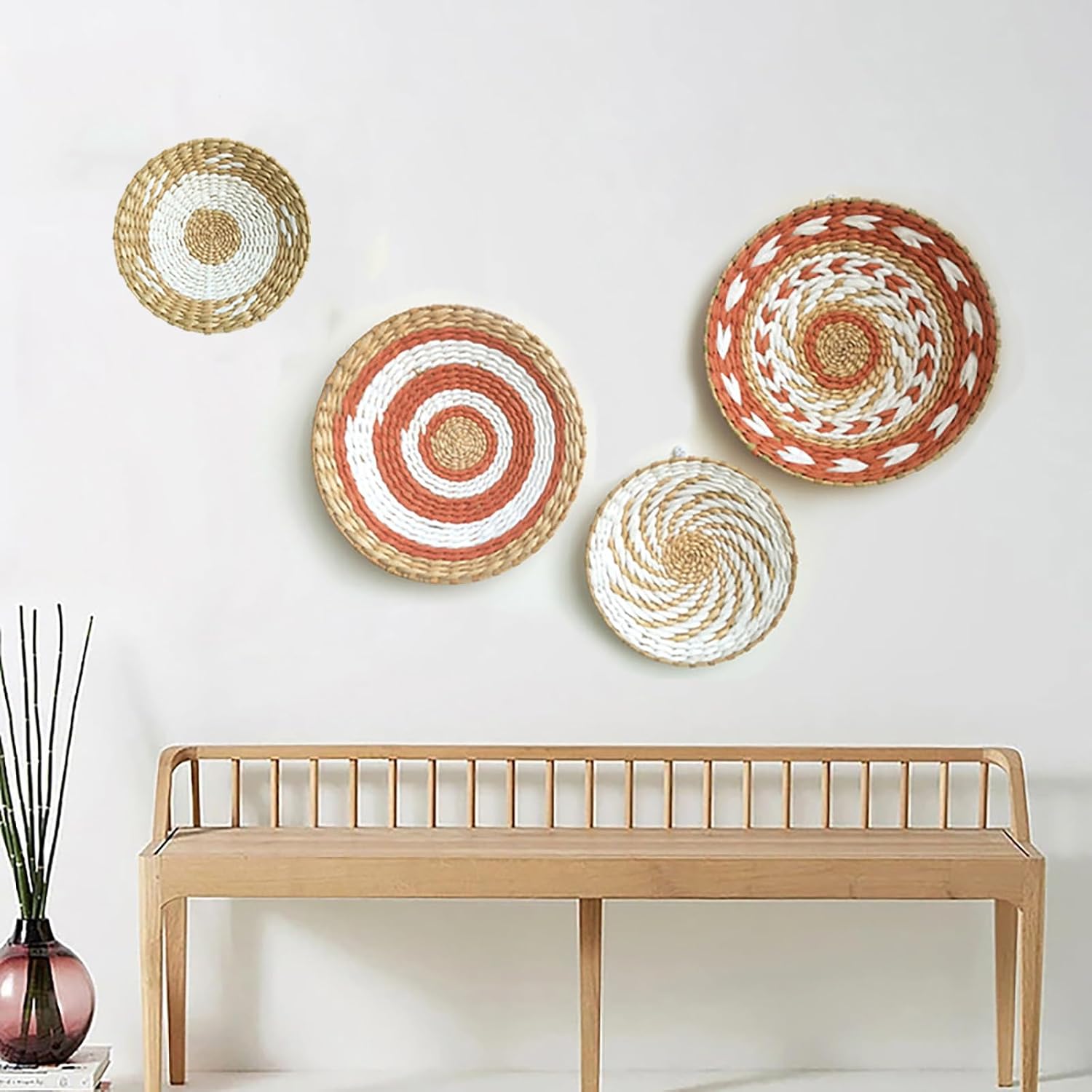 Woven Wall Basket Decor / Orange B-34cm