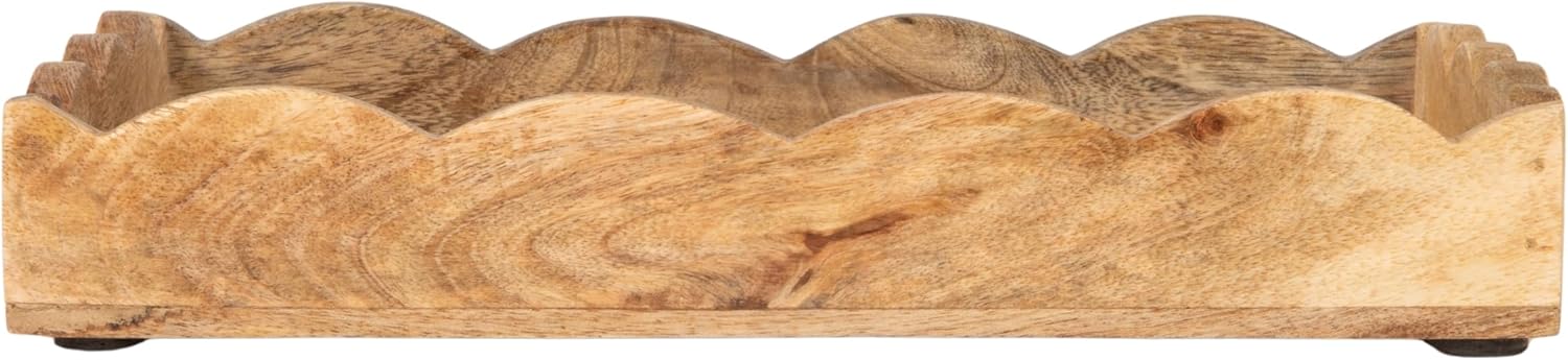 Mango Wood Scalloped Tray / Natural