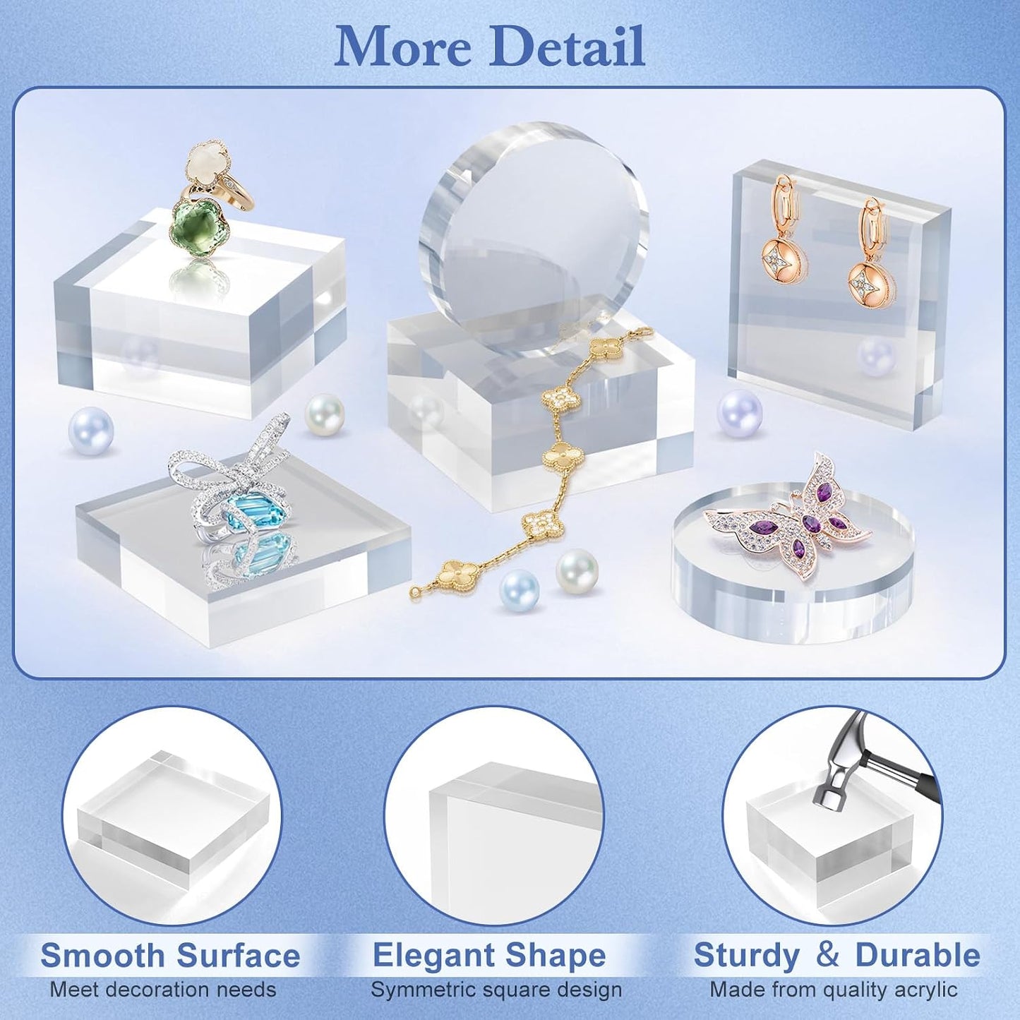 SAMYUCHO 16 Pcs 3 X 3 X 1 Inch Acrylic Blocks, Clear Square Acrylic Base | DIY Decoration for Drawing or Laser
