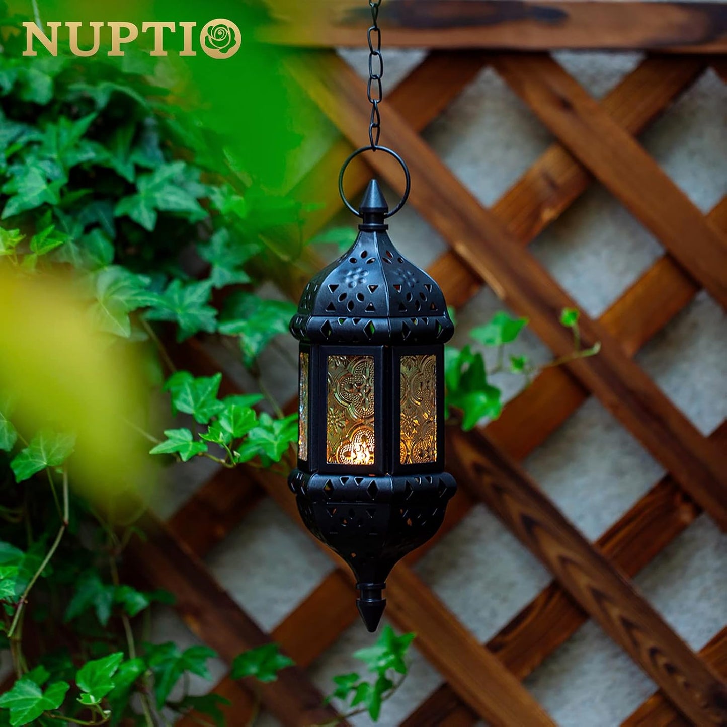 2 Pcs Hanging Candle Lantern Moroccan Chandelier Retro Candle Holder Moroccan Vintage Metal Hollow Wedding Hanging