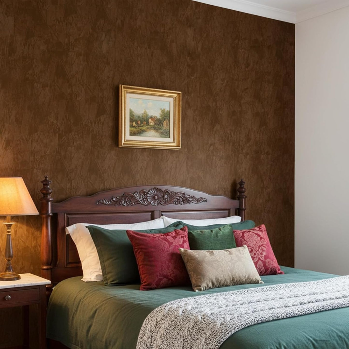 Brown Peel and Stick Wallpaper Velvet Wallpaper / 79 x 17.5 / Brown Velvet