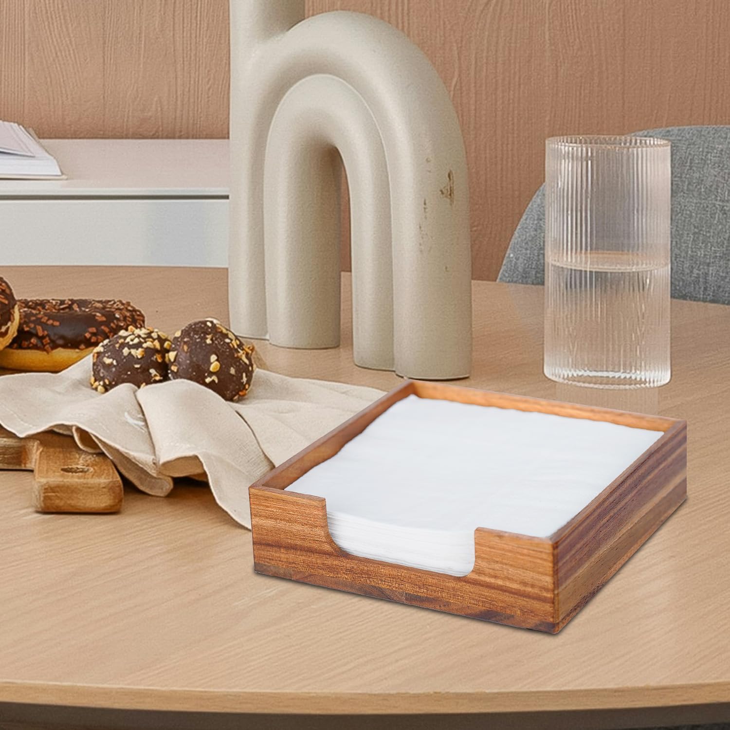 Acacia Napkin Holder / Luncheon 7*7inch / 7 x 7