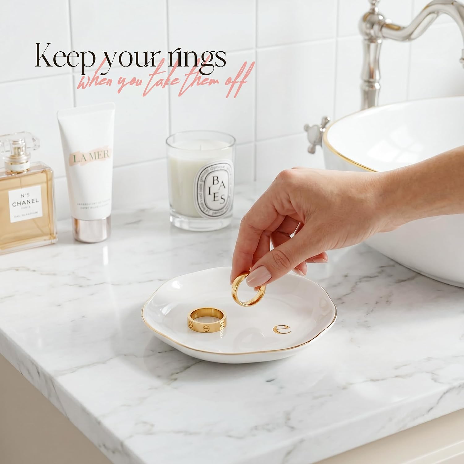Ceramic Jewelry Tray / E / White