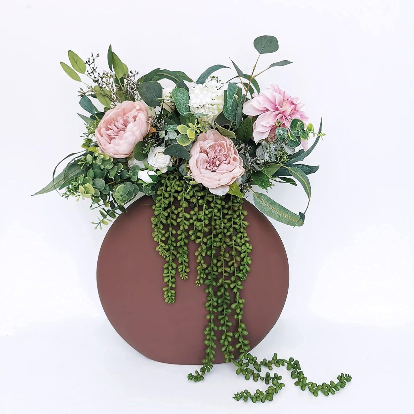 Artificial Hanging Succulents Faux Burro's Tail Picks Trailing String of Pearls / Set of 4