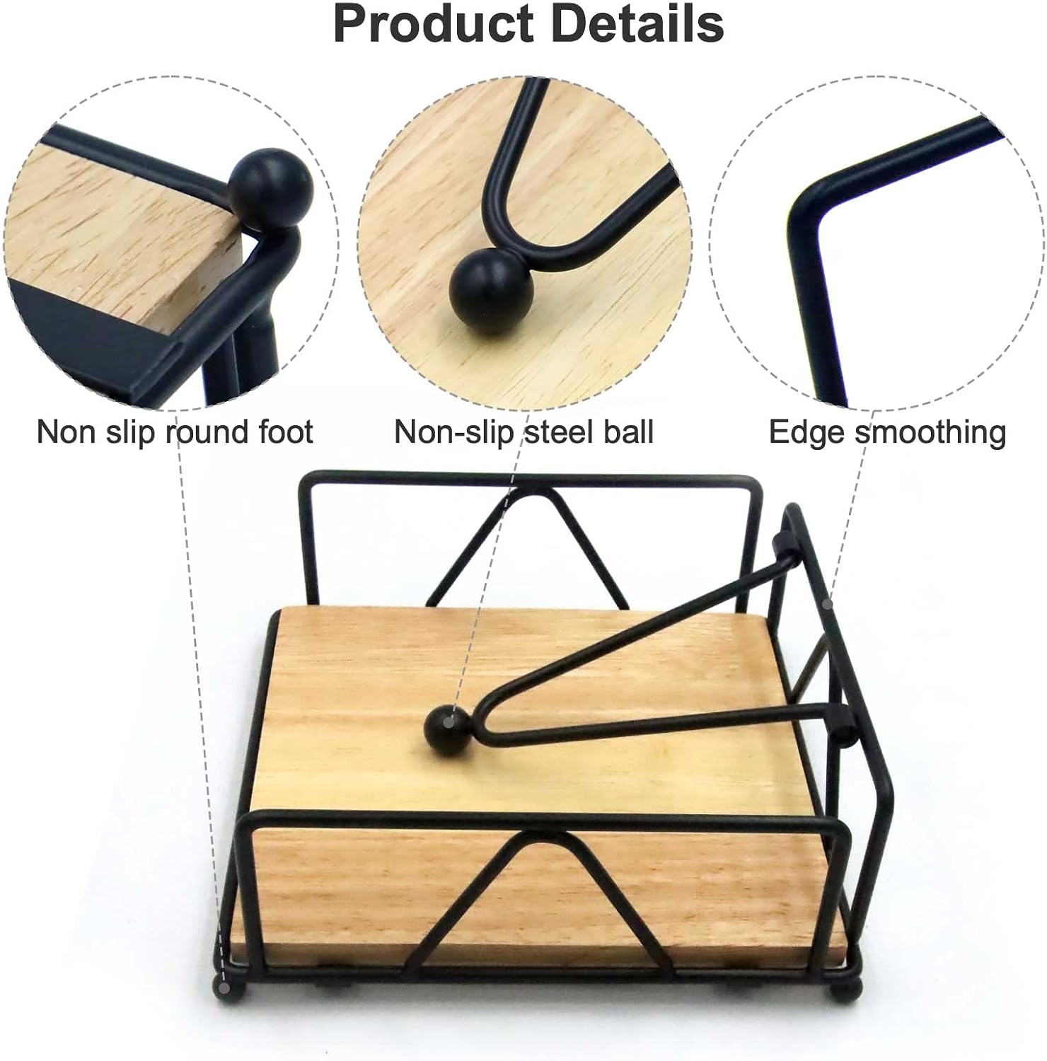 Metal and Wood Napkin Holder