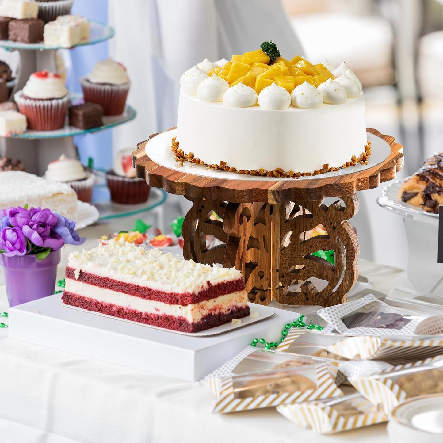 12" Wood Cake Stand
