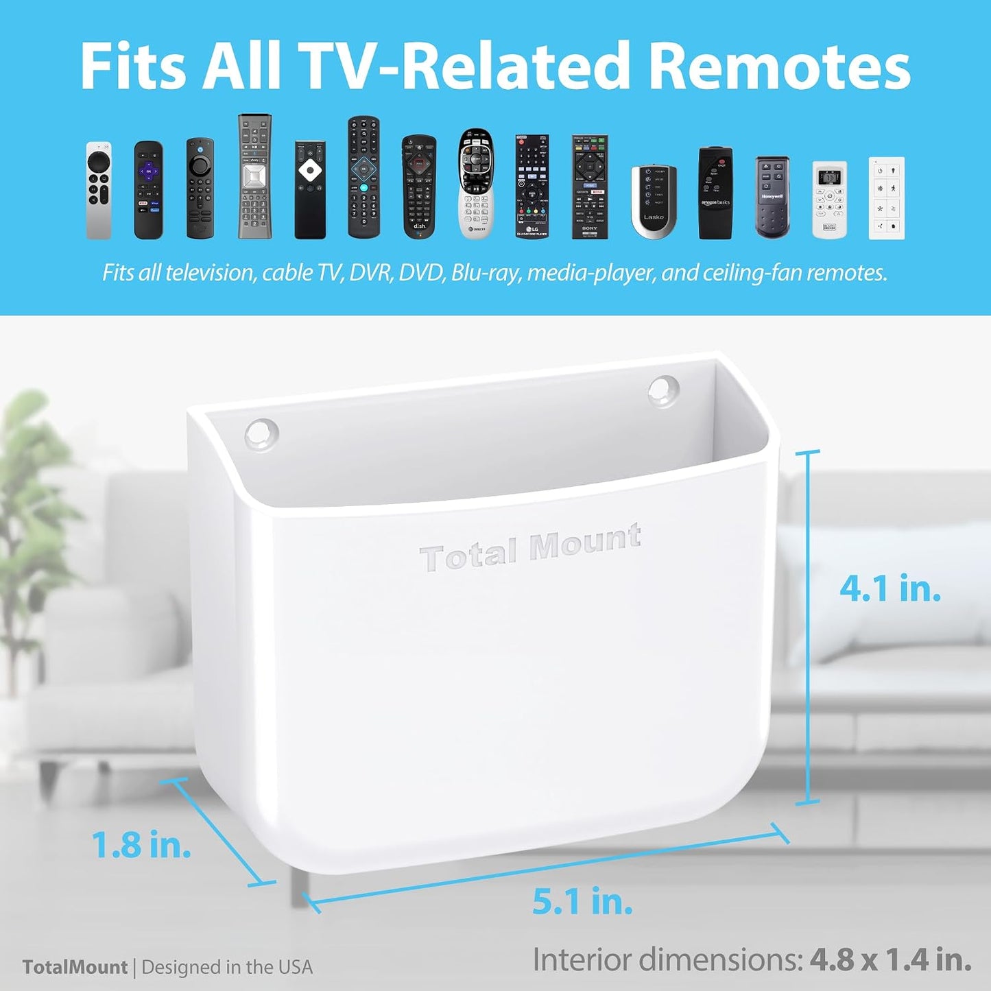 Hole-Free Remote Holder / White