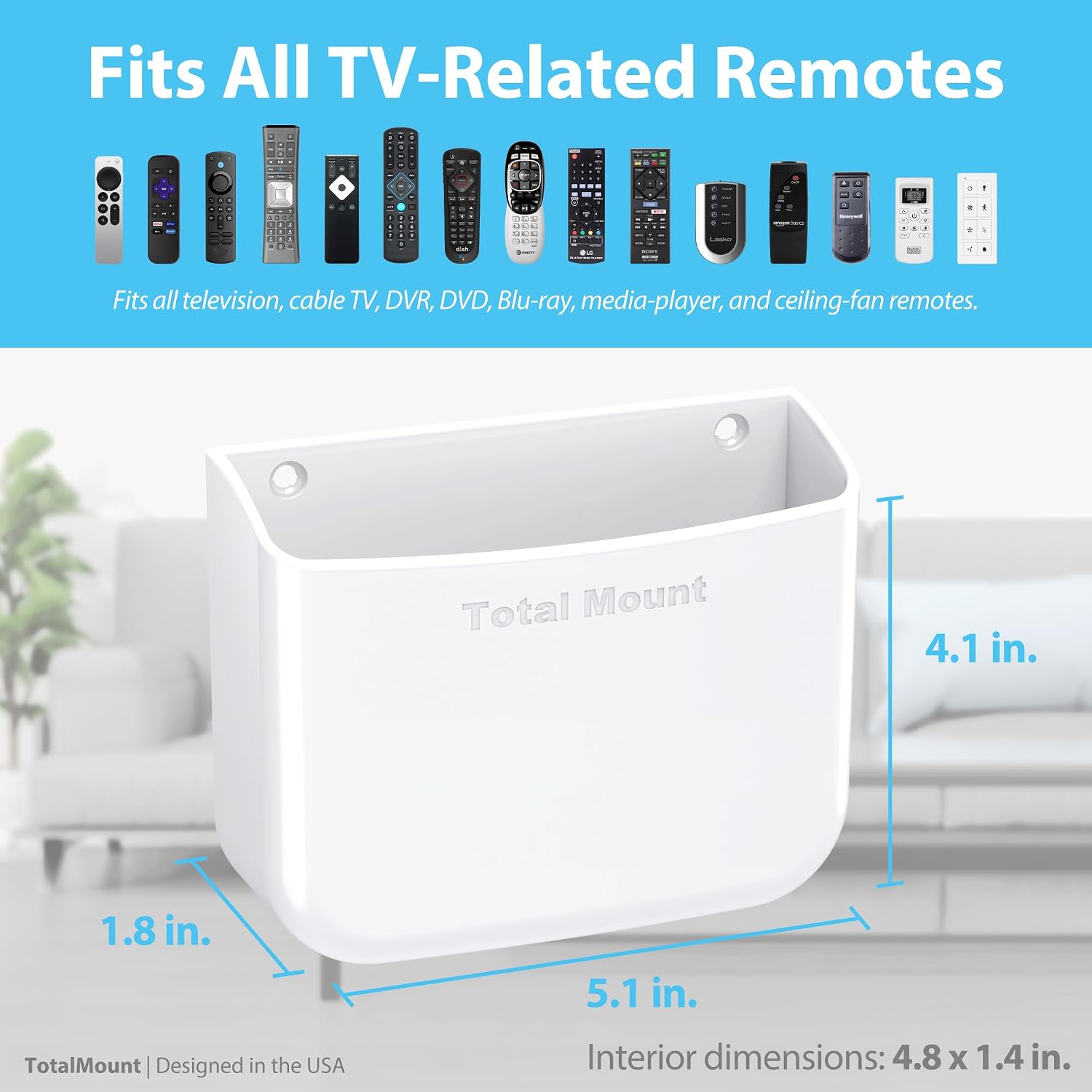 Hole-Free Remote Holder / White