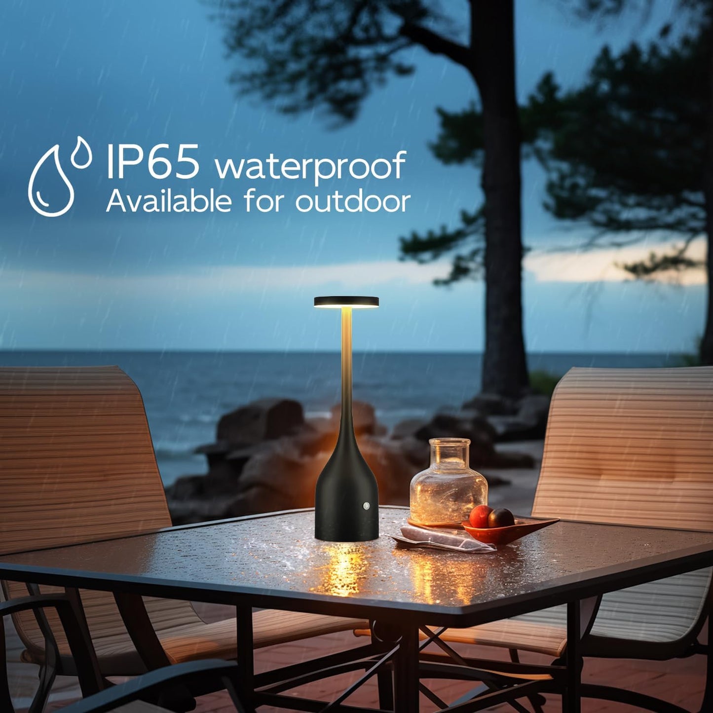 Yogaret 2 Pack Rechargeable Table Lamps Cordless,5000mAh Battery Operated LED Table Light for Outdoor Patio Restaurant