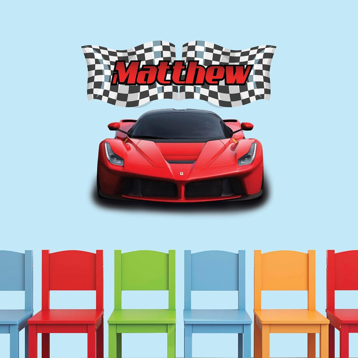 Race Car Name Wall Decals