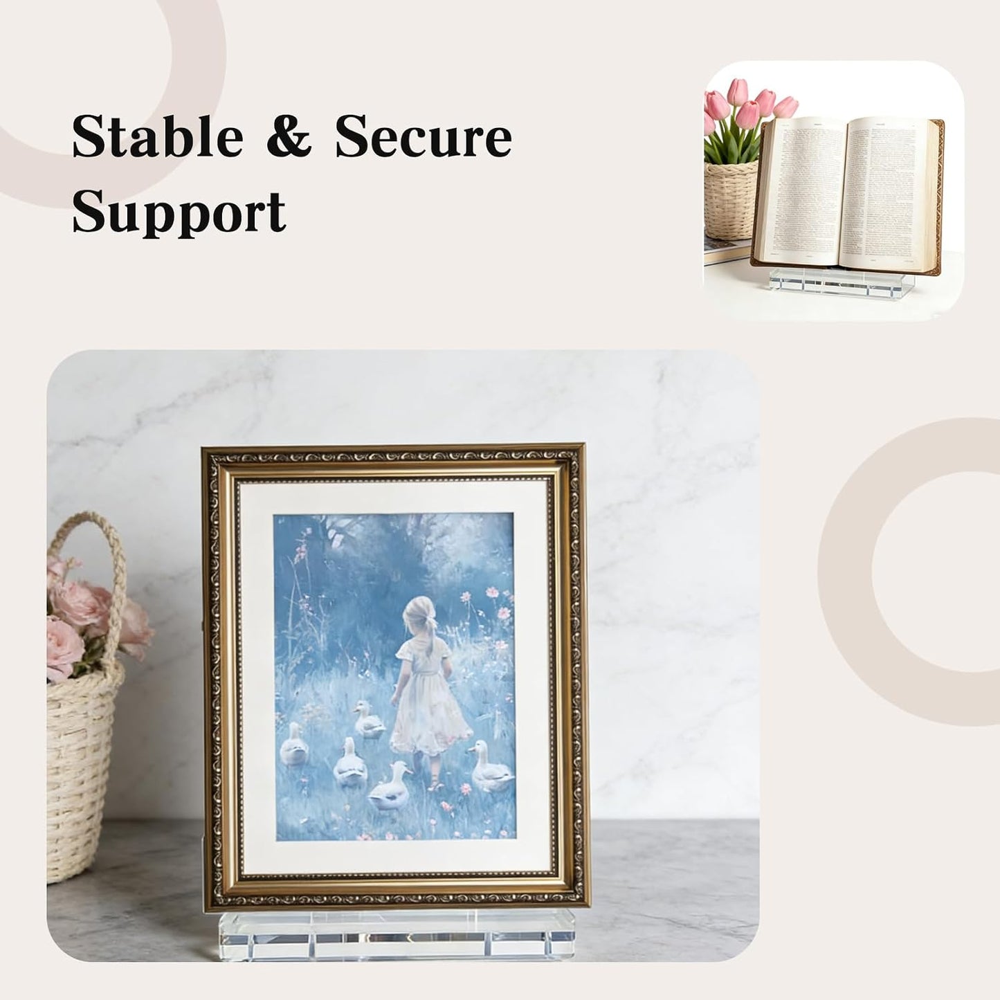 Acrylic Book Stand / Clear / 7.87 x 3.54 x 7.87