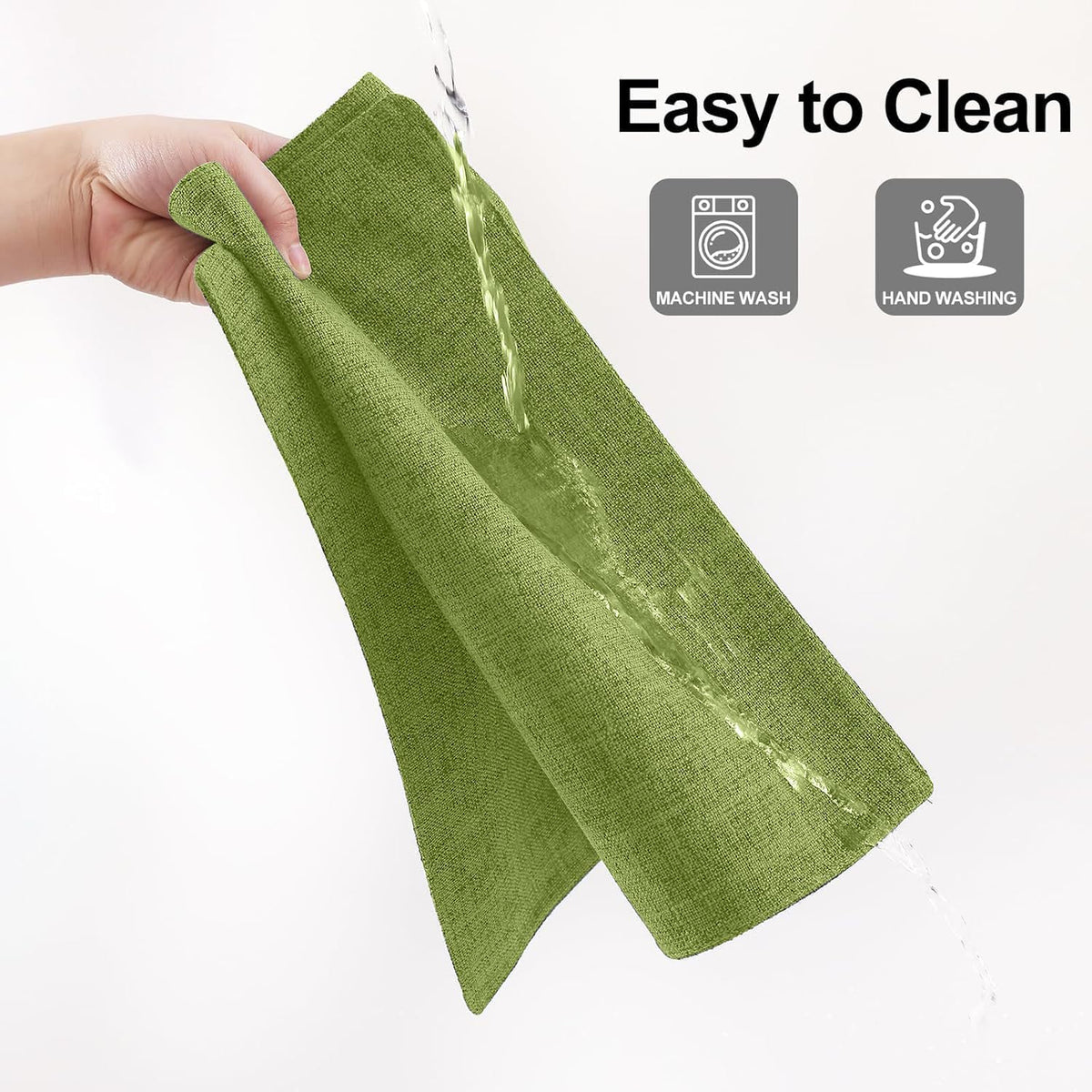 Homaxy Cloths Placemats for Dining Table Set of 6, 13" x 19", Grass Green | Heat Resistant, Washable, Cotton Linen