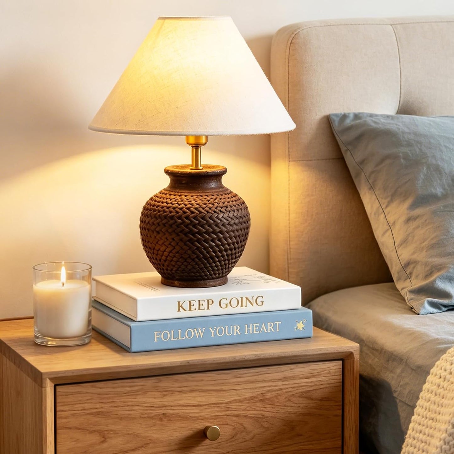 2 Linen Coffee Table Books / Blue-off-white