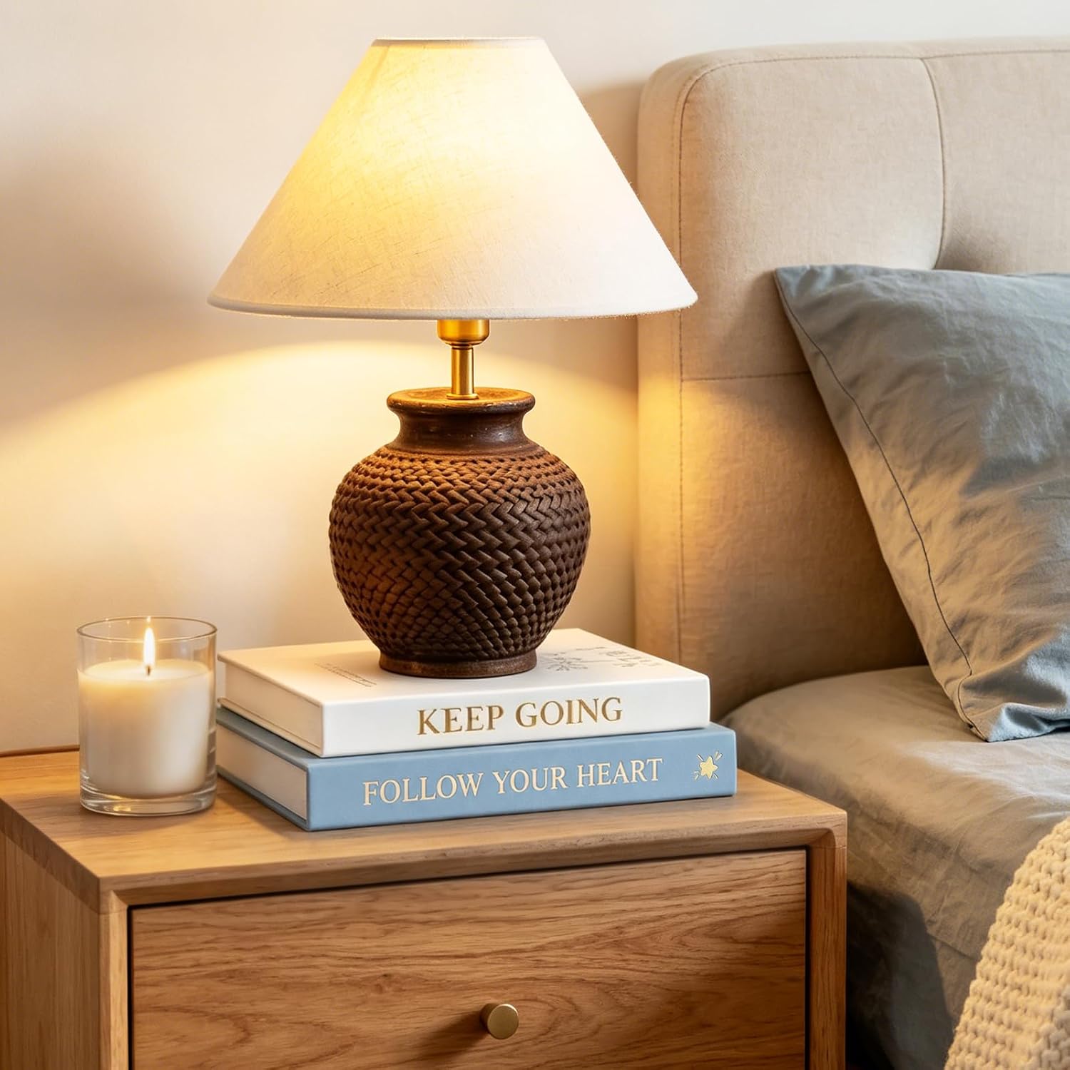 2 Linen Coffee Table Books / Blue-off-white