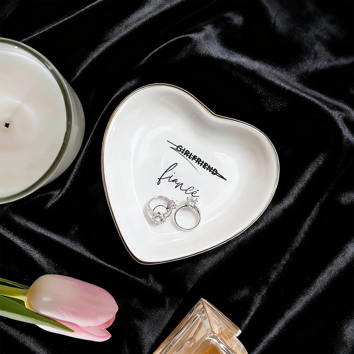 Engagement Ring Holder Ceramic Trinket Dish