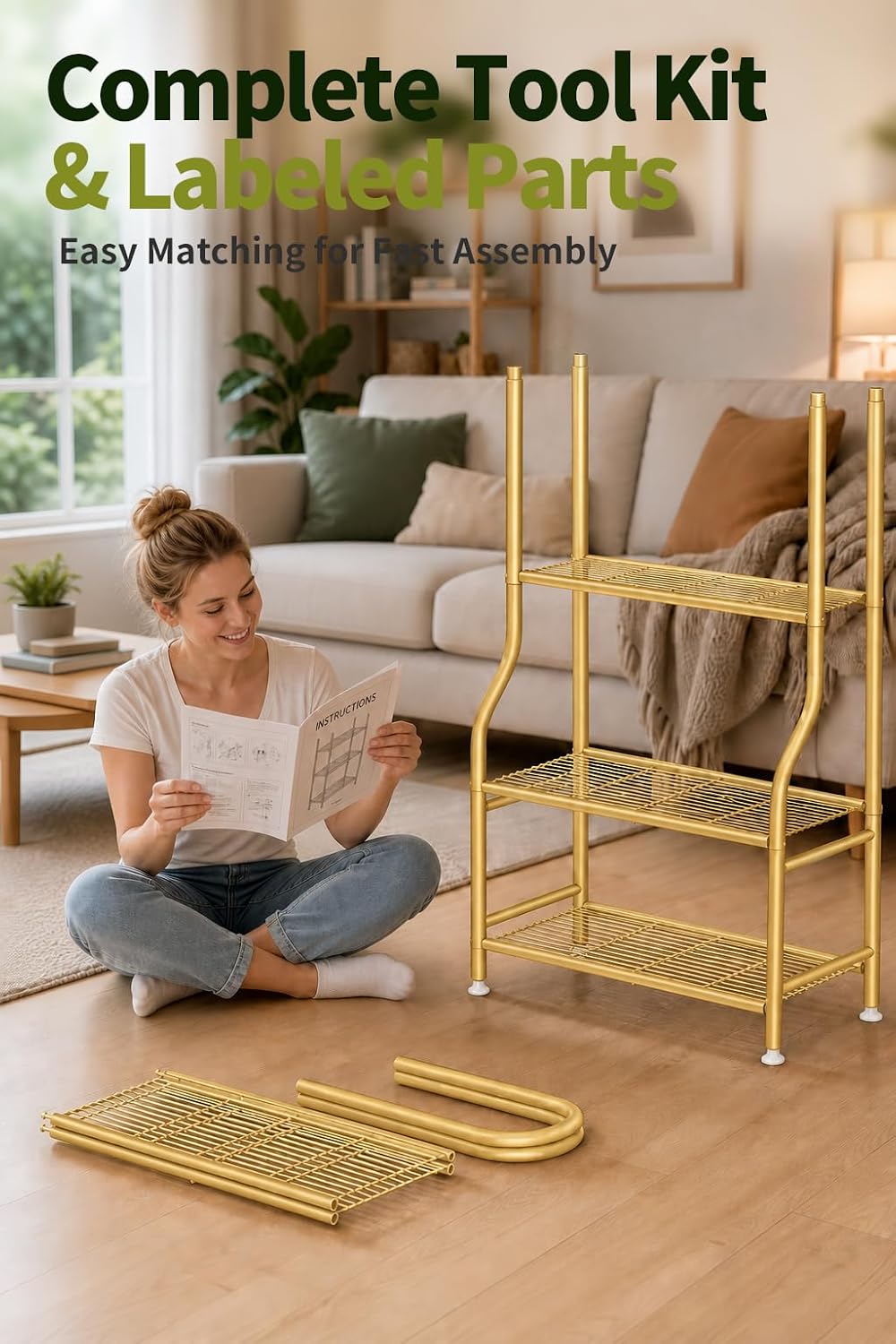 5-Tier Metal Plant Stand - Heavy Duty Indoor Outdoor Flower Shelf for Multiple Pots, 65" Tall Vertical Holder with