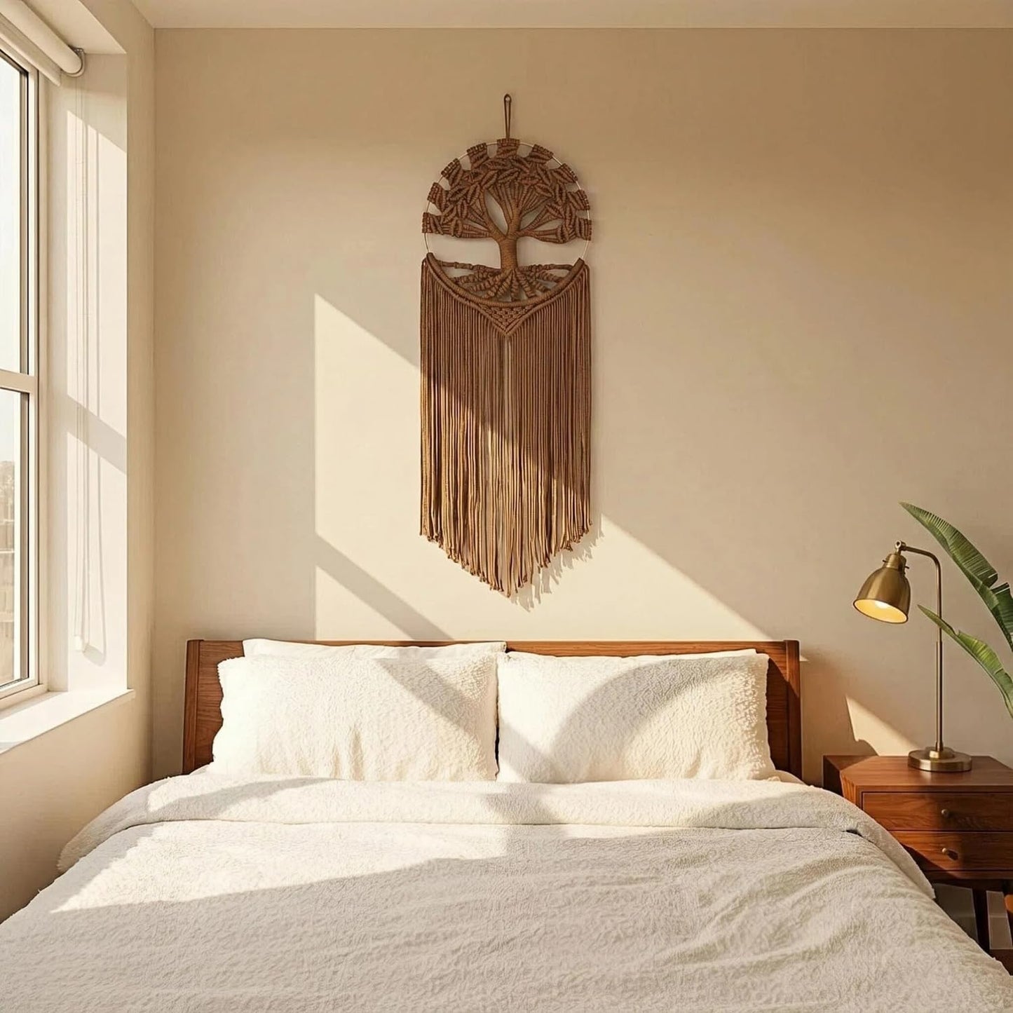 Boho Handmade Woven Tapestry / Brown