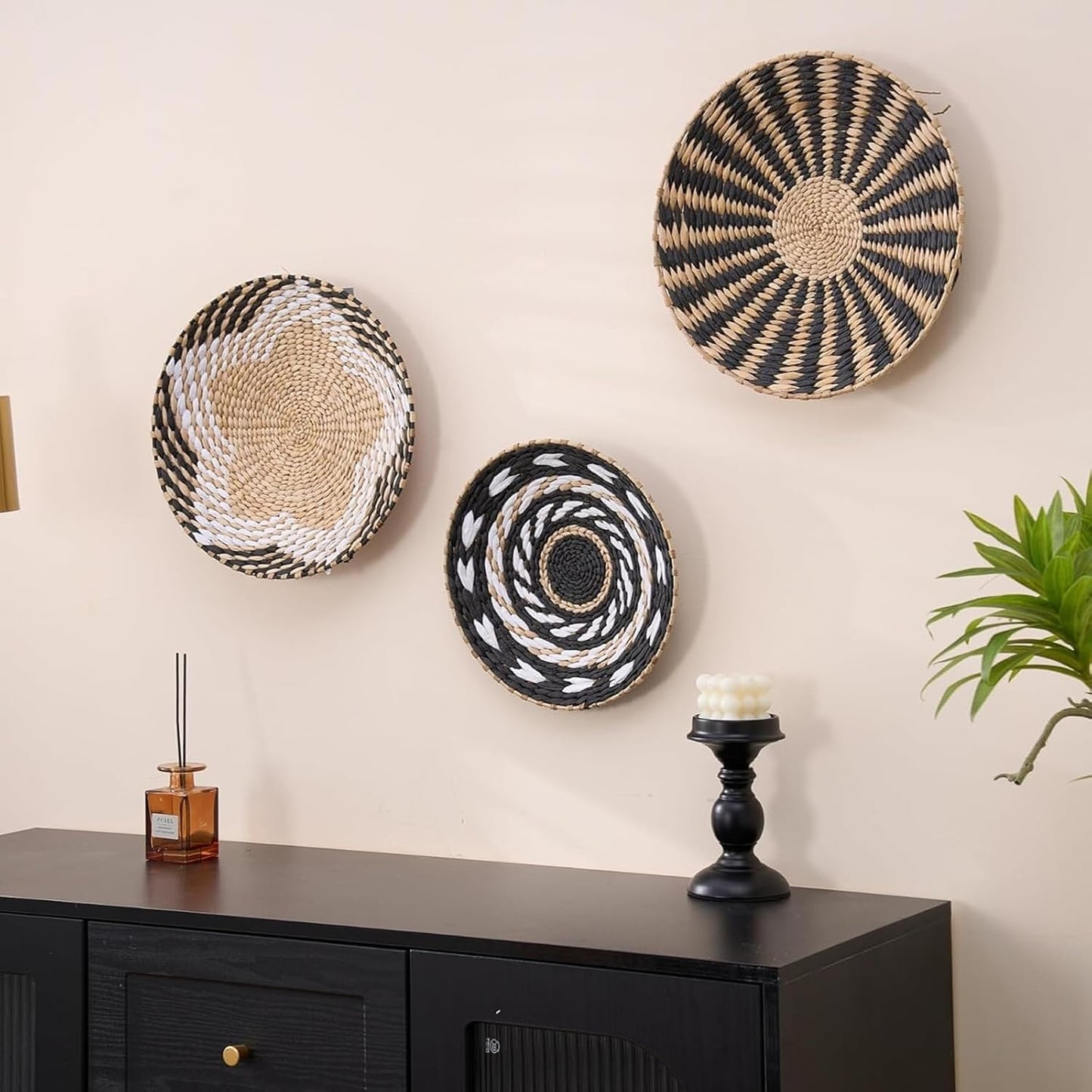 Boho Wall Basket Decor / Set of 3