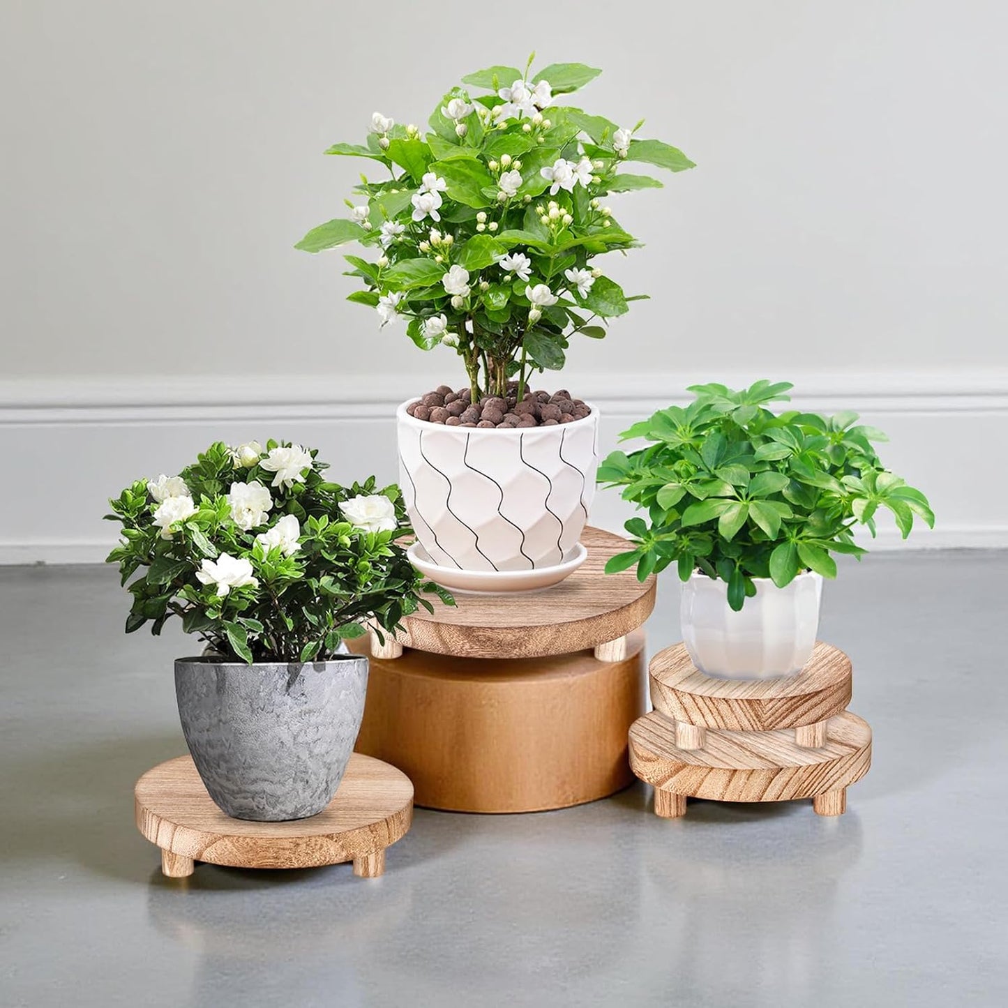 Wood Risers Display Stands Wooden Risers / Set of 4