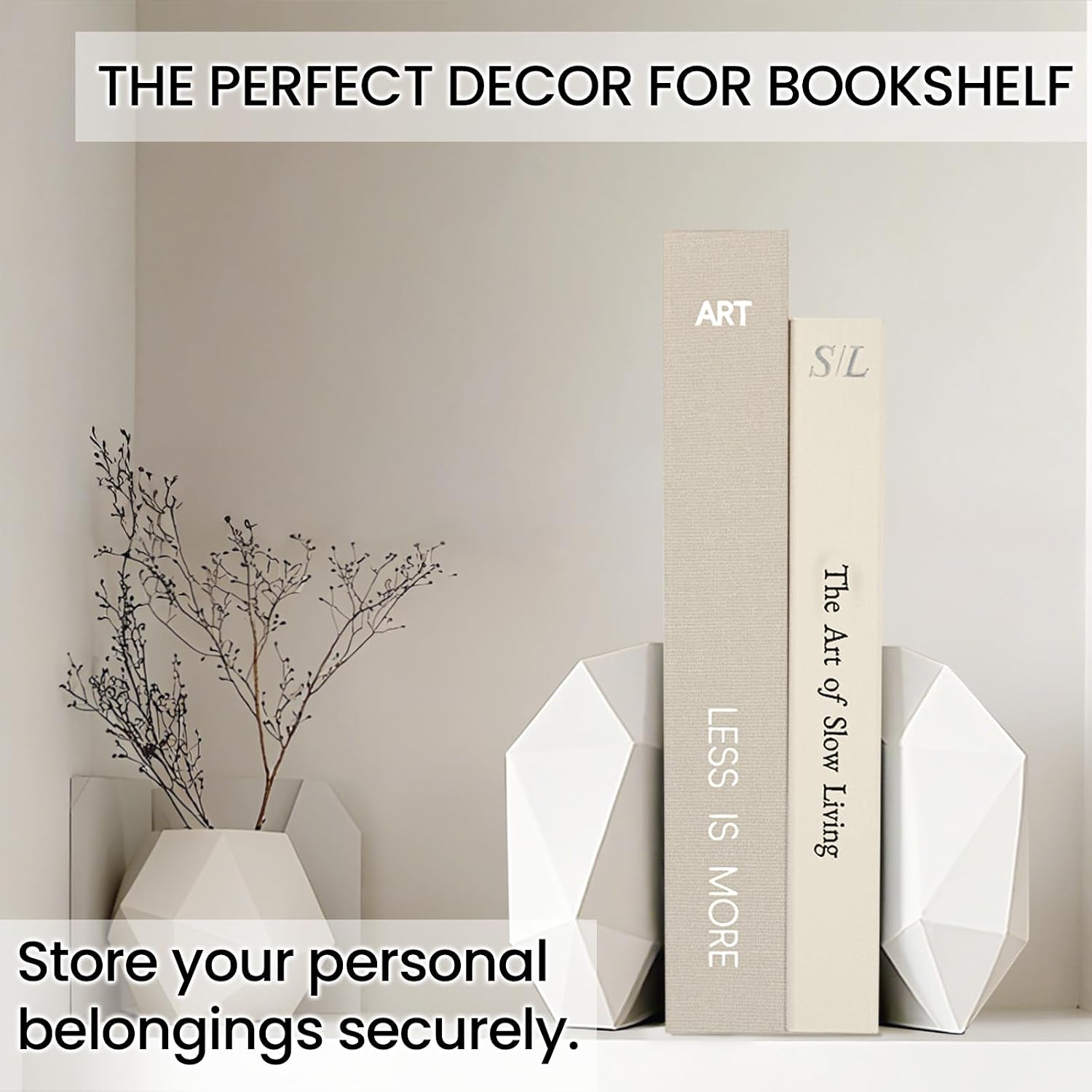 Minimalist Decorative Books / Griege-white / Set of 2