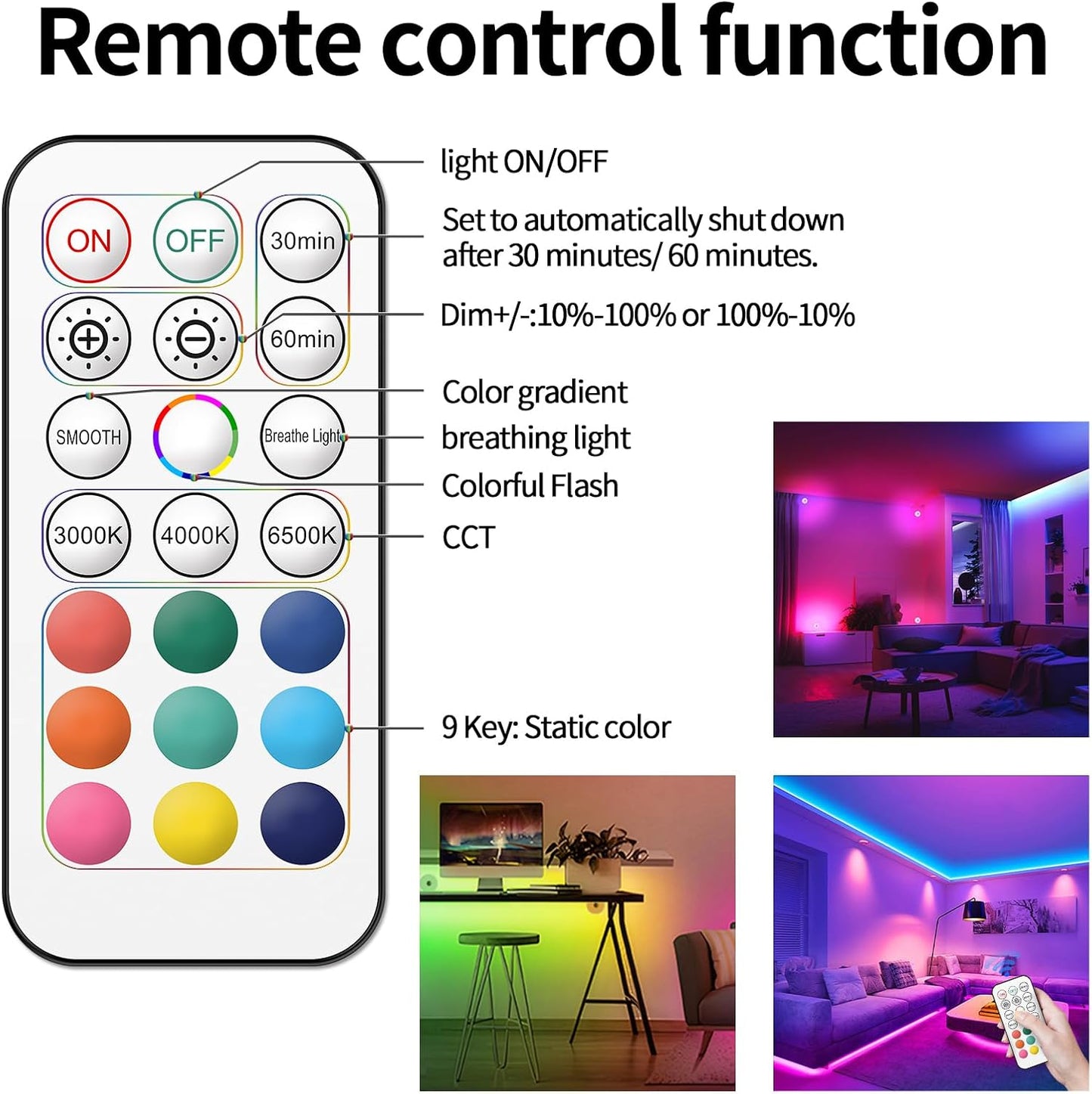 Rechargeable Puck Lights with Remote Control, 12 Color Changing Under Cabinet Lighting, Wireless RGB tv Led lights for