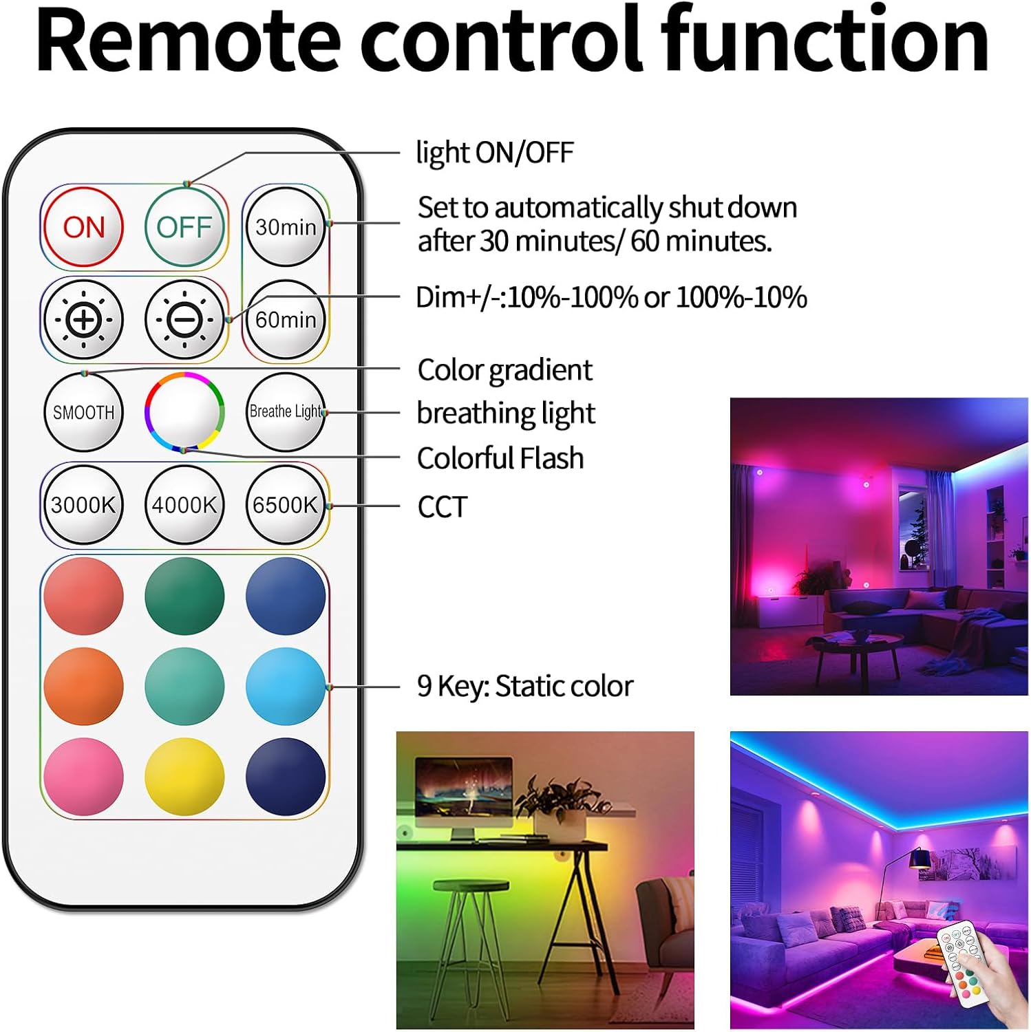 Rechargeable Puck Lights with Remote Control, 12 Color Changing Under Cabinet Lighting, Wireless RGB tv Led lights for
