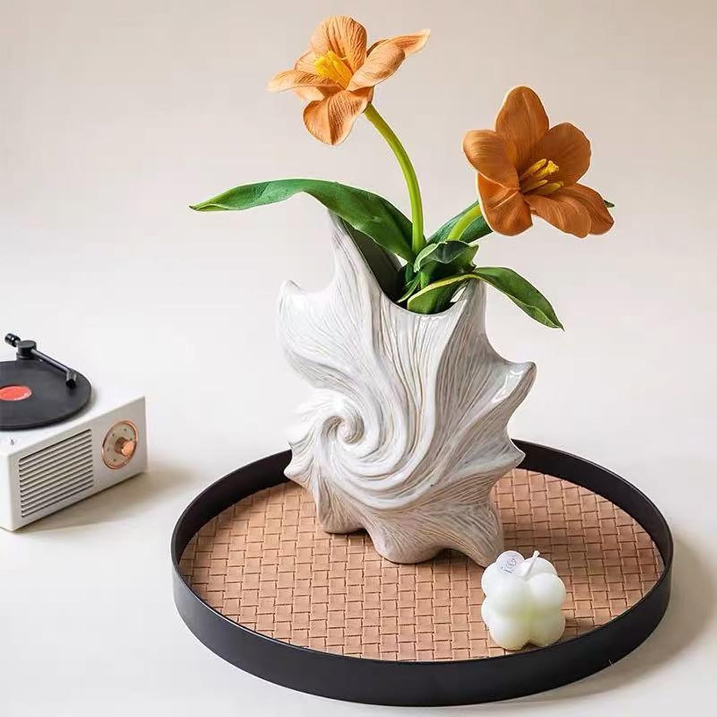 Ceramic Vase / Small Ceramic Flower Vase / Starfish Vase / White