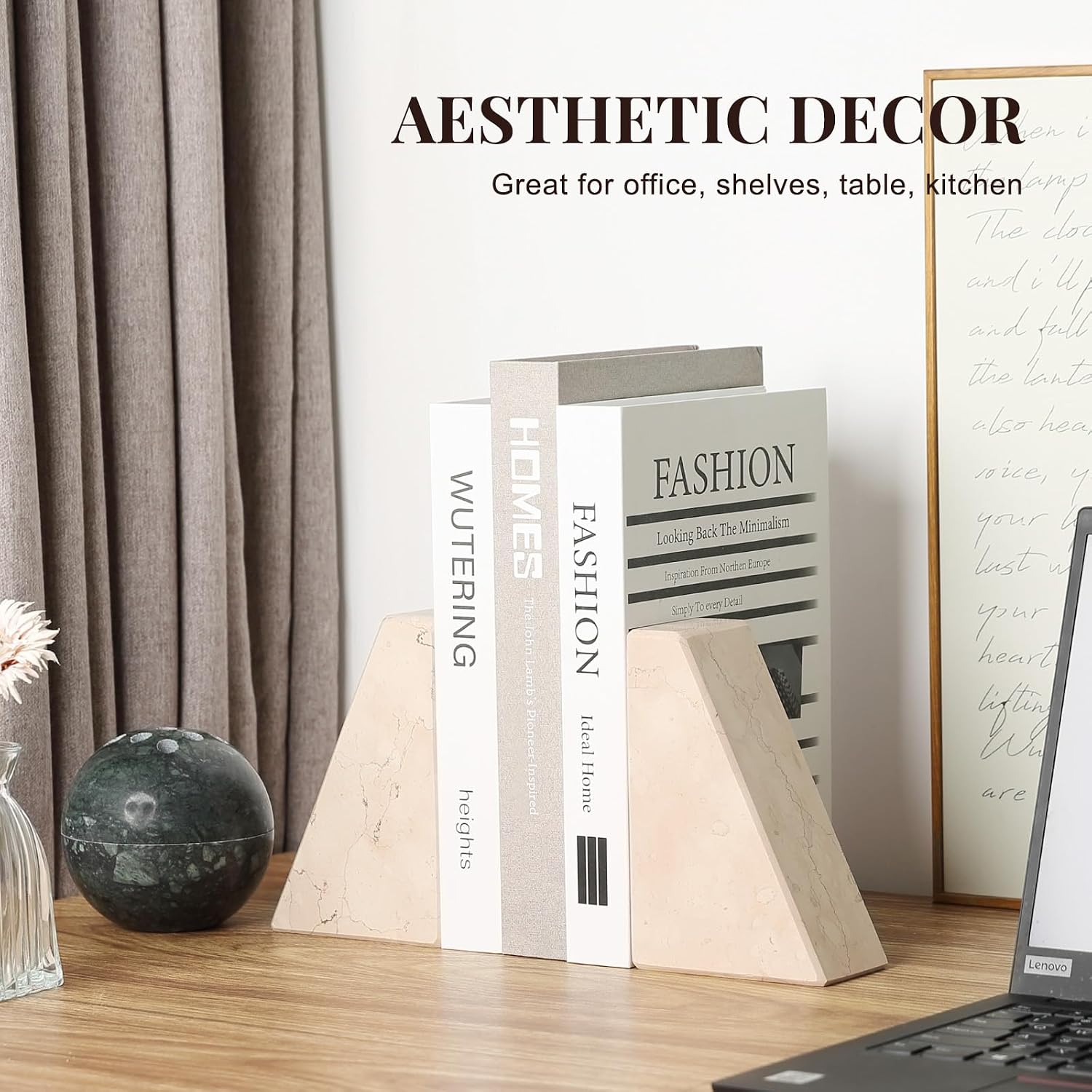 Natural Stone Bookends / Trapezoid-pink