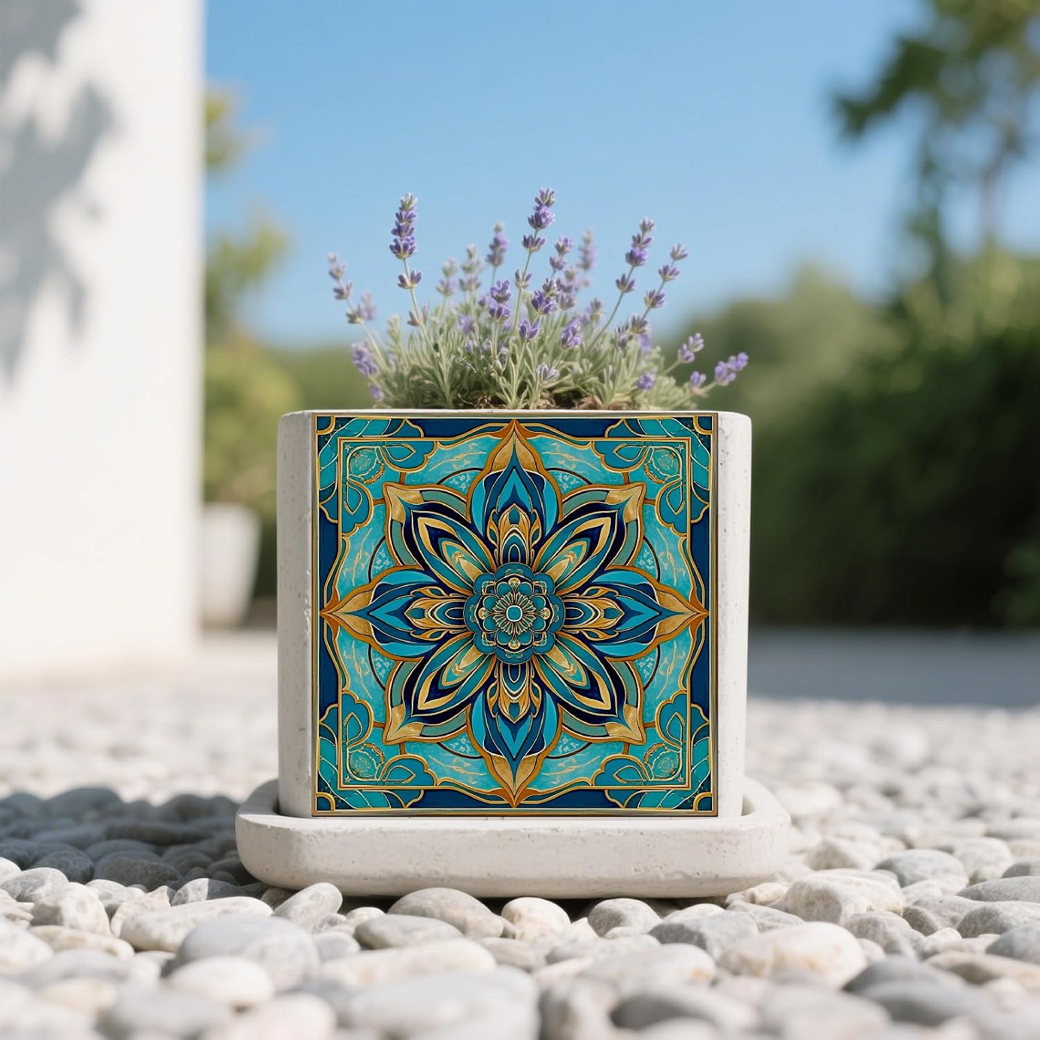 9 Style Retro Style Tile Stickers Turquoise Peel and Stick Wall Tile / Turquoise Color / Set of 36
