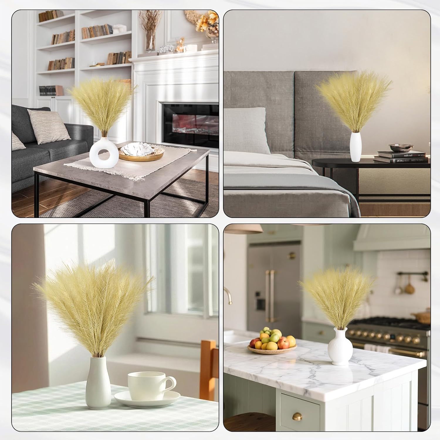 Artificial Pompas Grass Bulk Artificial Dried Flower Small / Gold / 17 Inch / 17.7 Inch / Set of 30