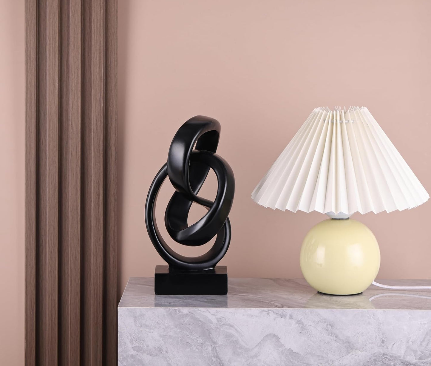 Modern Abstract Knot Sculpture / Black