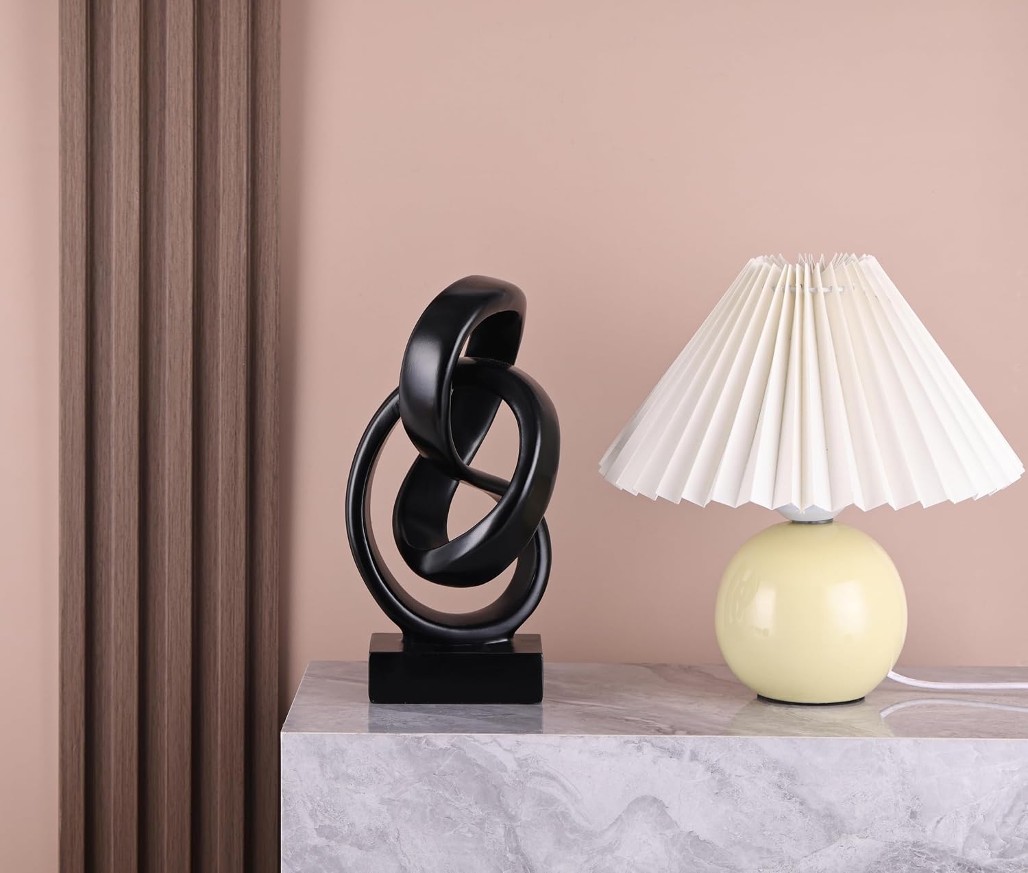 Modern Abstract Knot Sculpture / Black