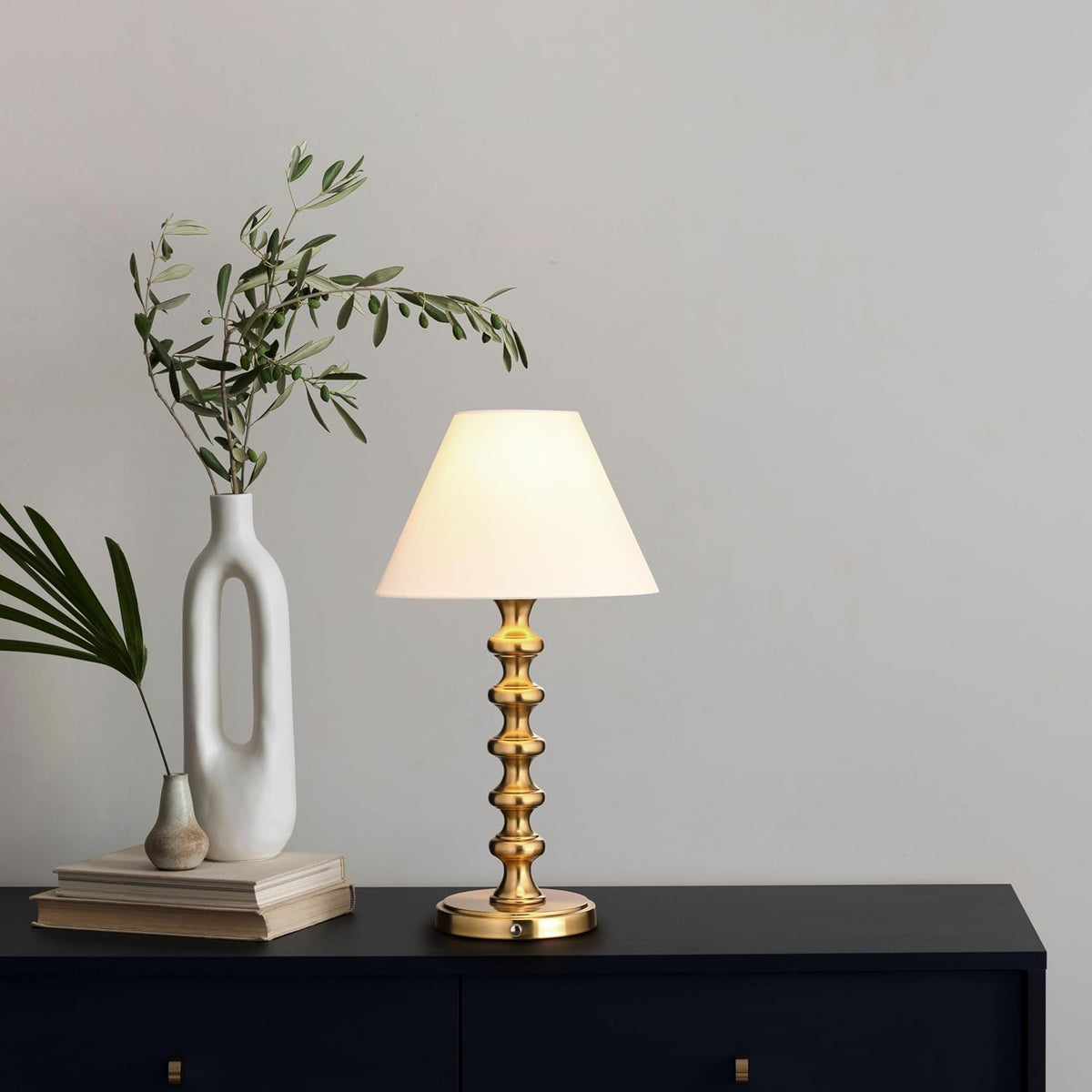 O'Bright Ember Rechargeable Table Lamp (Black_Baluster)