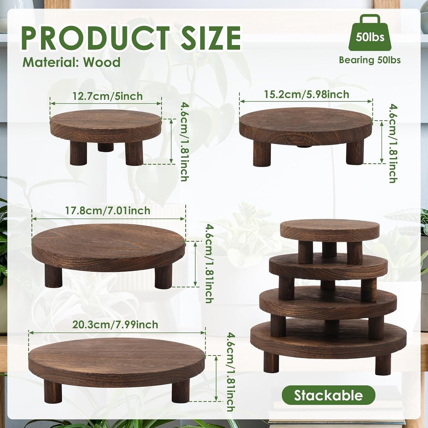 Flower Pot / Tiered Tray Round Risers Decor / Set of 4