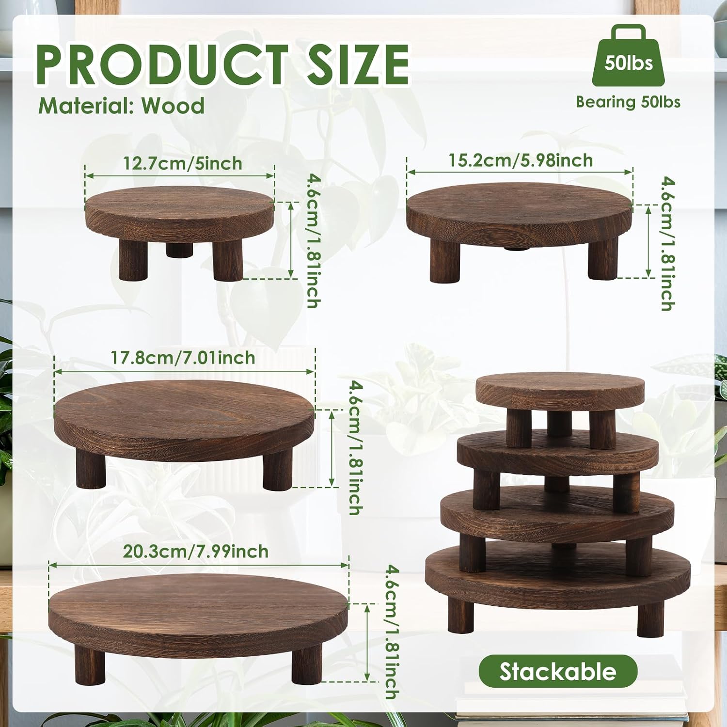 Flower Pot / Tiered Tray Round Risers Decor / Set of 4