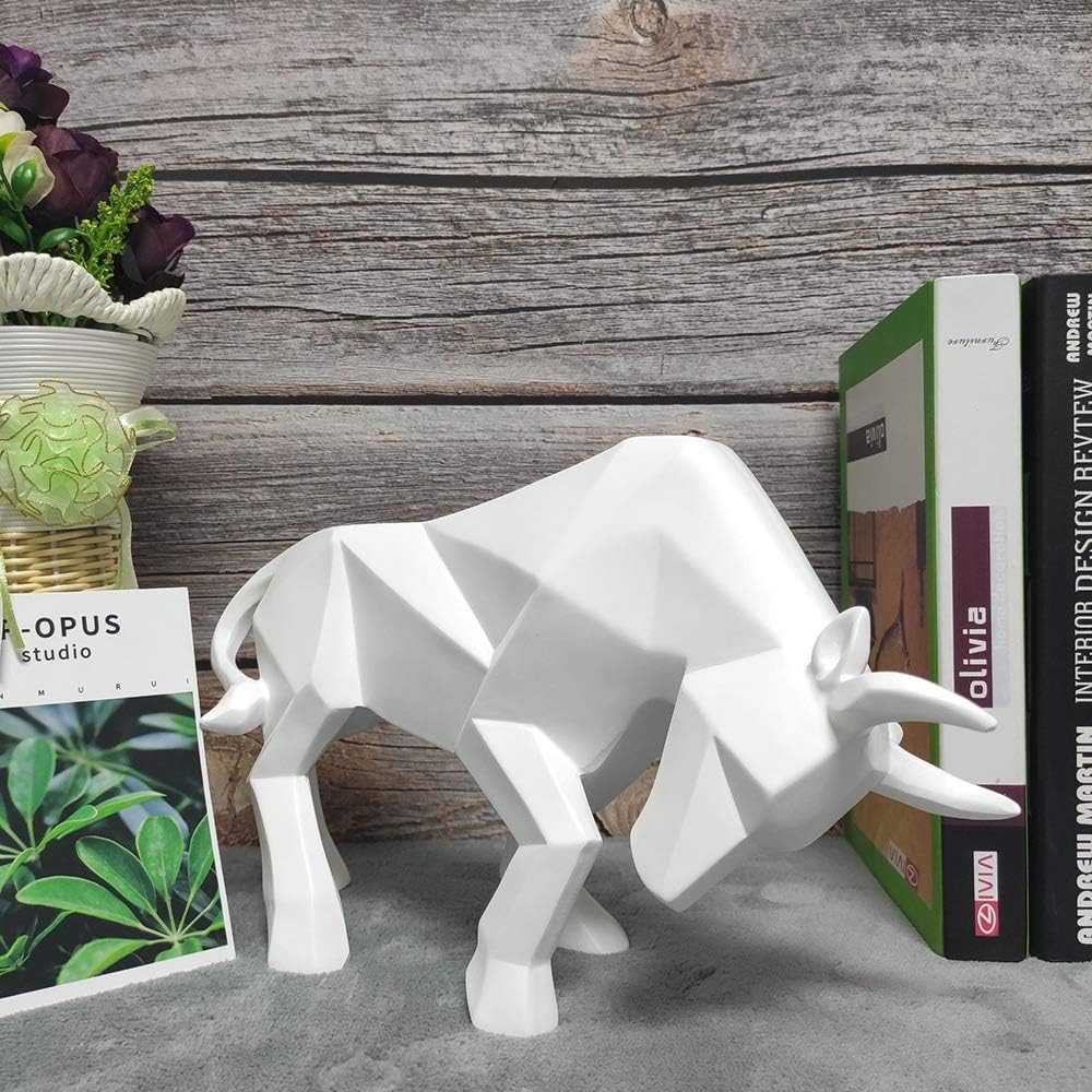 Polyresin Figurine Home Decor / White Bull