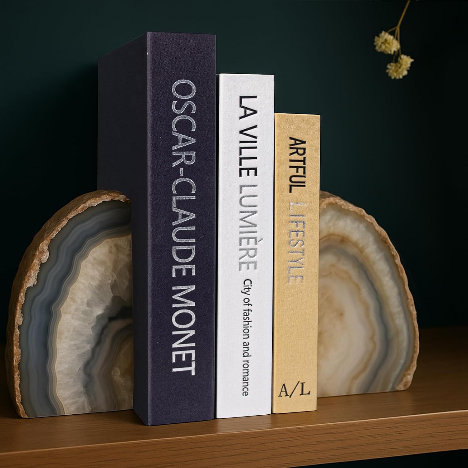 Linen Fake Books for Decoration / Dark Blue / Set of 3