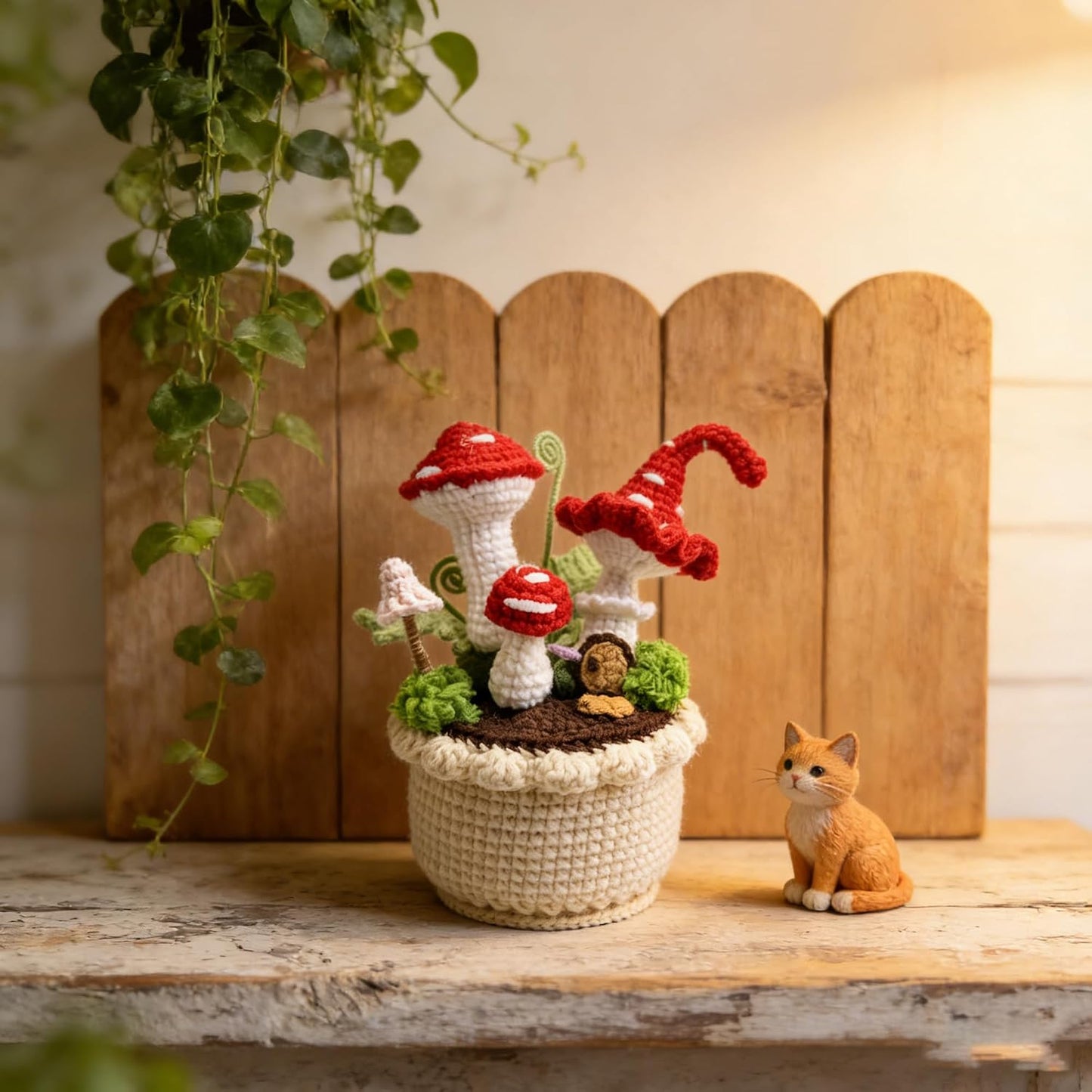 Mushroom Handmade Crochet Flowers