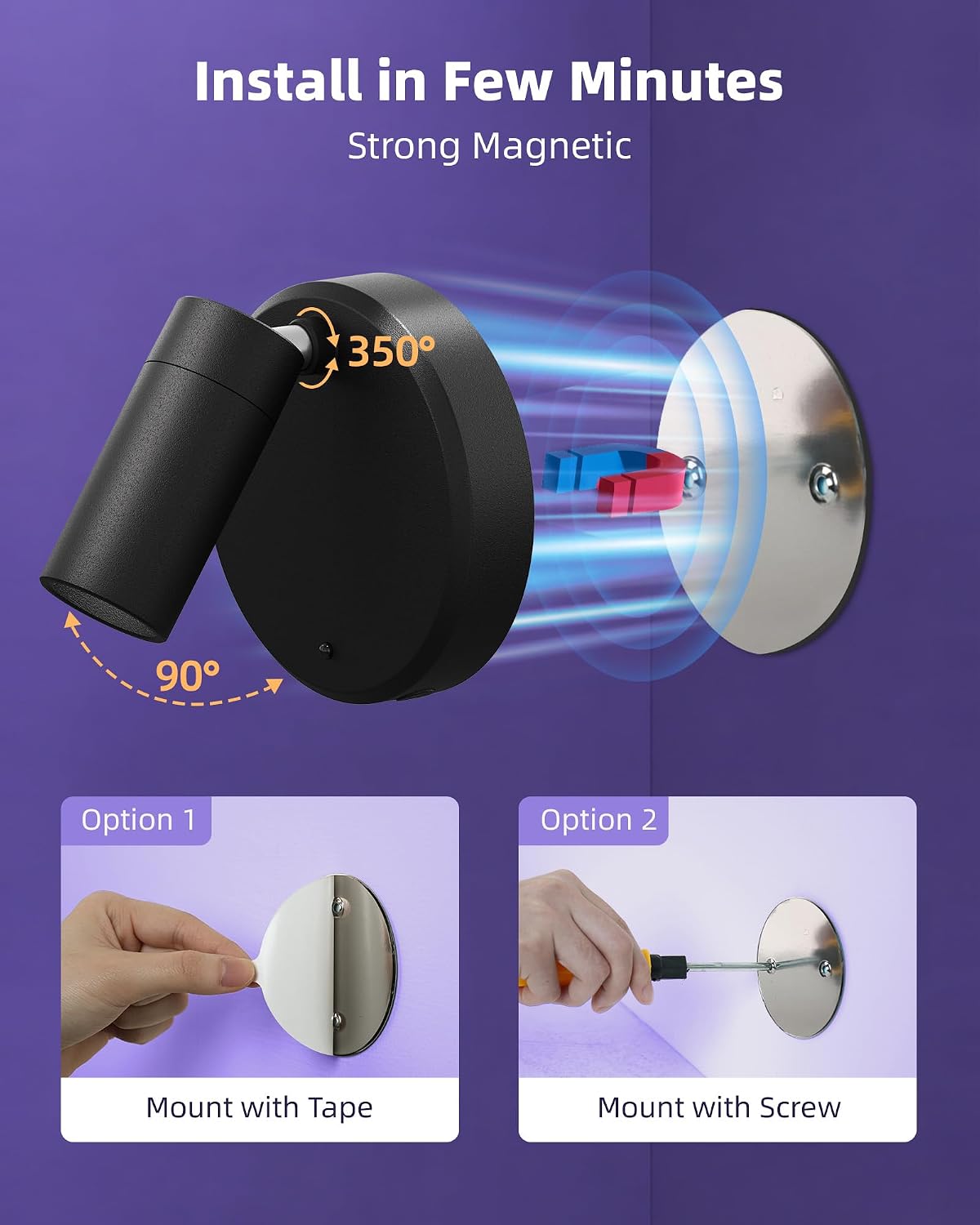 EZVALO RGB Indoor Spotlights, Accent Lights, Plant Uplights | 5000mAh Rechargeable, Color Changing, DIY Mode, Wireless