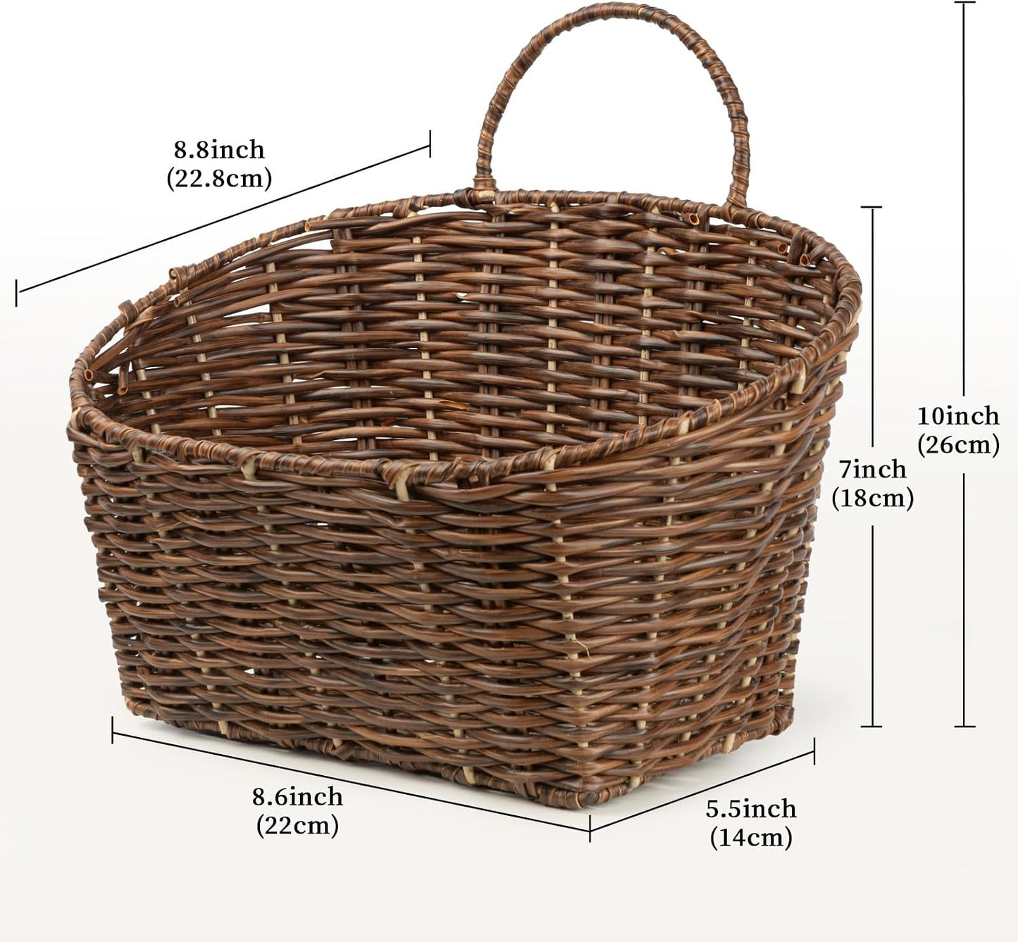 Rustic Farmhouse Wall Decor Organizer / Plastic Rattan Tube - Dark Brown / Small