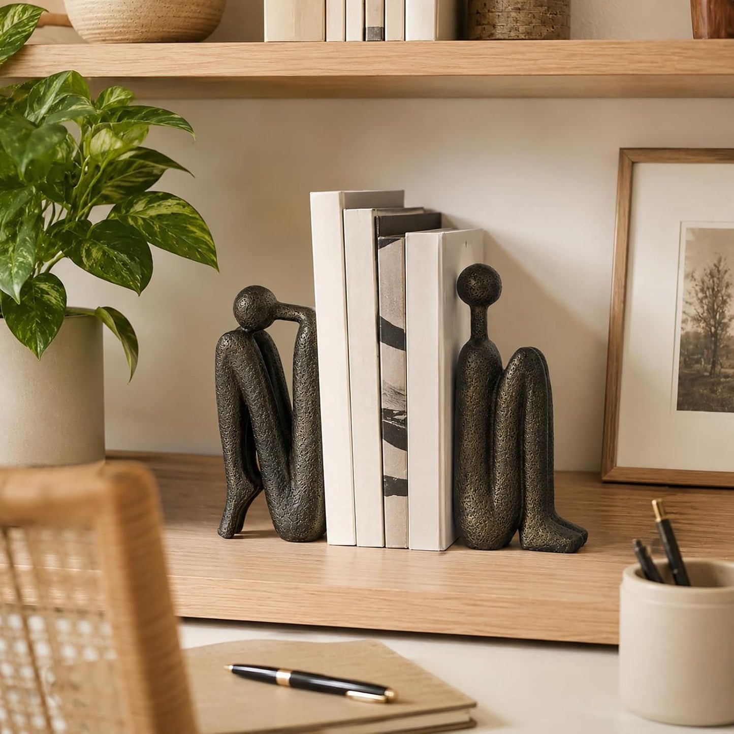 Decorative Bookends / Heavy Duty Resin Book Ends