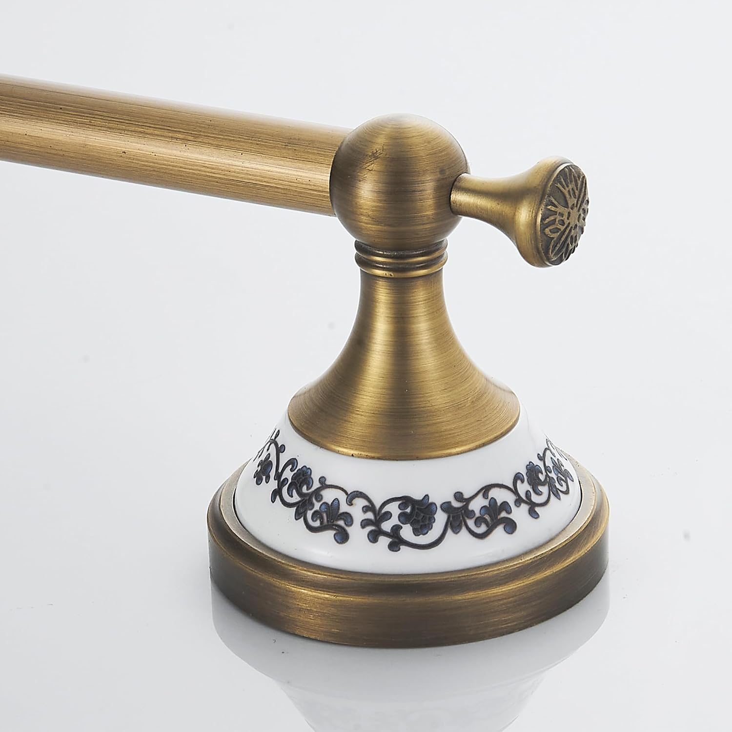 Antique Bronze Brass Towel Bar,Adjustable 15.5 to 27.5 Inch Bath Towel Bar Rack for Bathroom Towel Holder, Wall Mounted