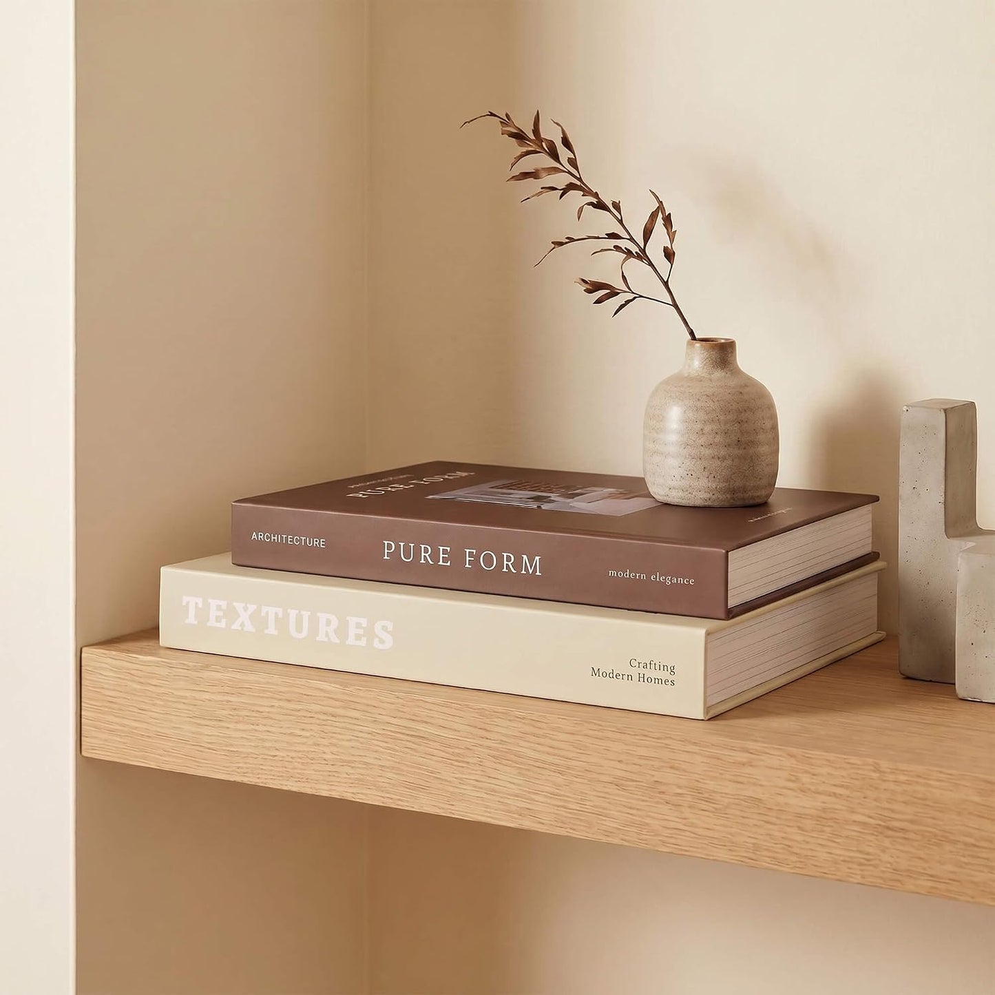 Elegant Decorative Book Boxes / Coffee Brown & Beige / Set of 2
