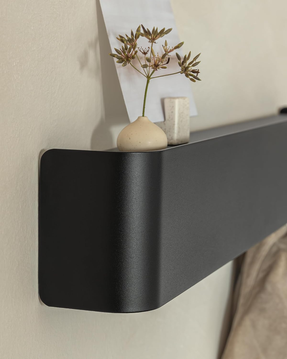 Kazai. Coat Rack Wall Mount with Shelf 'Tone' | Modern Design Coat Hanger with Hidden Hooks and Storage | Hat Rack with