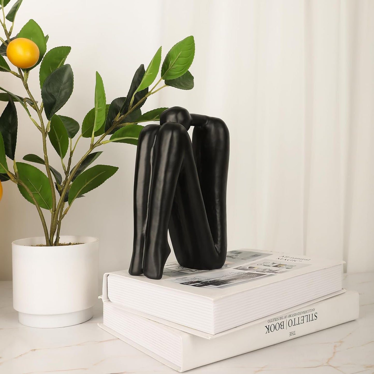 Thinker Cast Iron Bookends / Thinkera Black