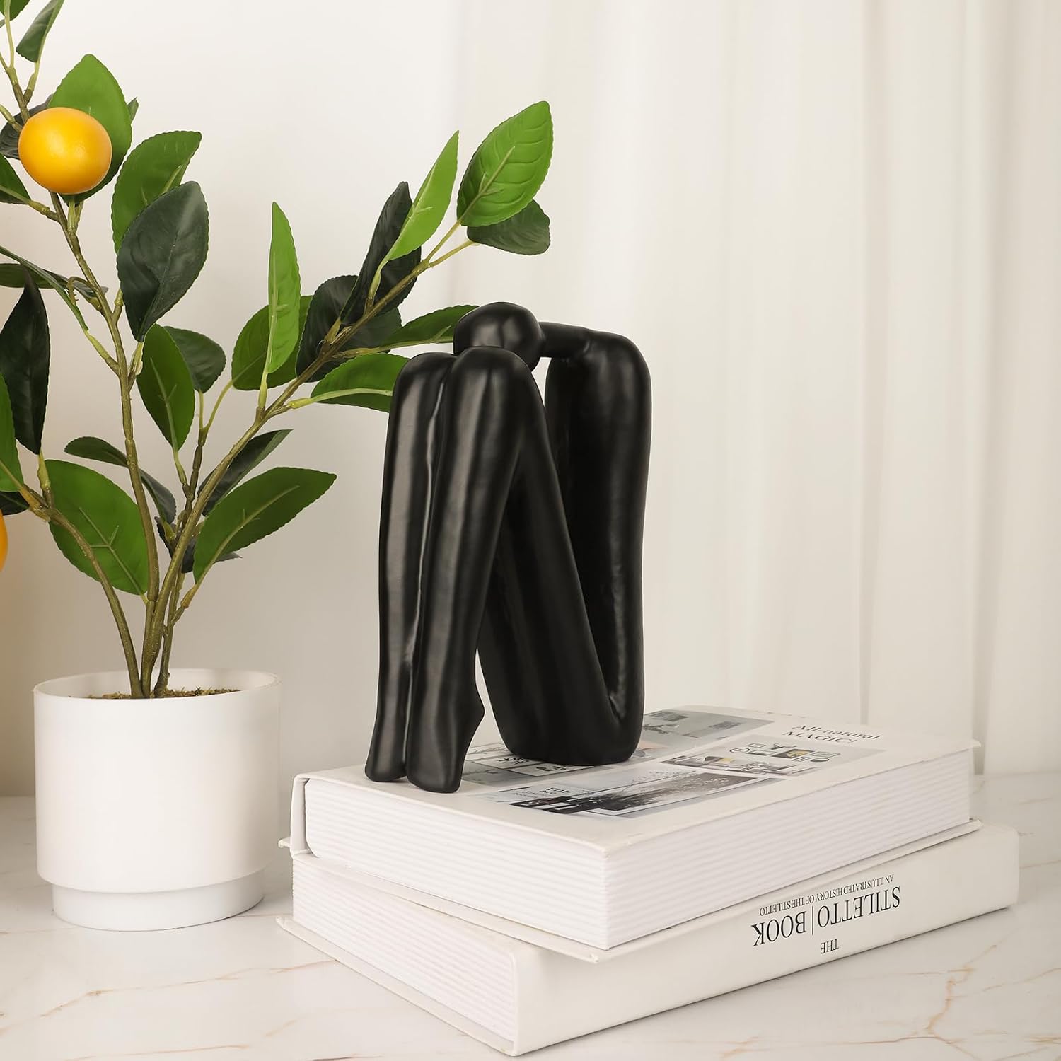 Thinker Cast Iron Bookends / Thinkera Black